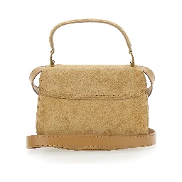 Paris Paris Beige Handbag with ADC Patch on the Front and Adjustable and Removable Suede Strap Woman