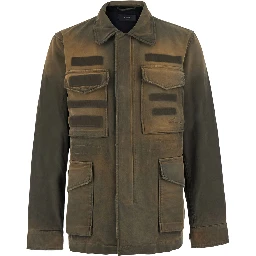 M65 green Jacket with military design and embroidered logo on the front in cotton for men