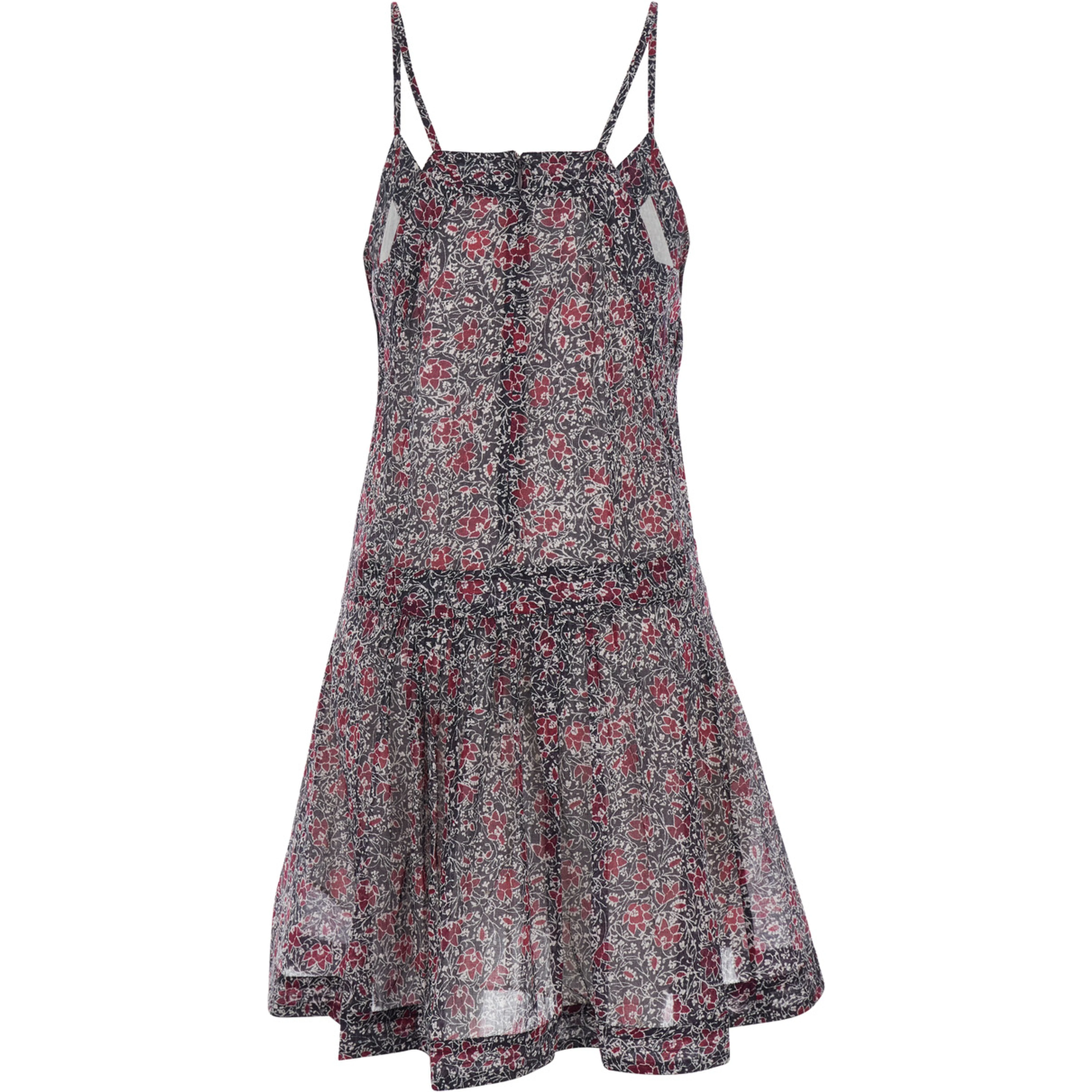Danielle Purple Dress with V-neck and Floral Motif in Viscose for Women