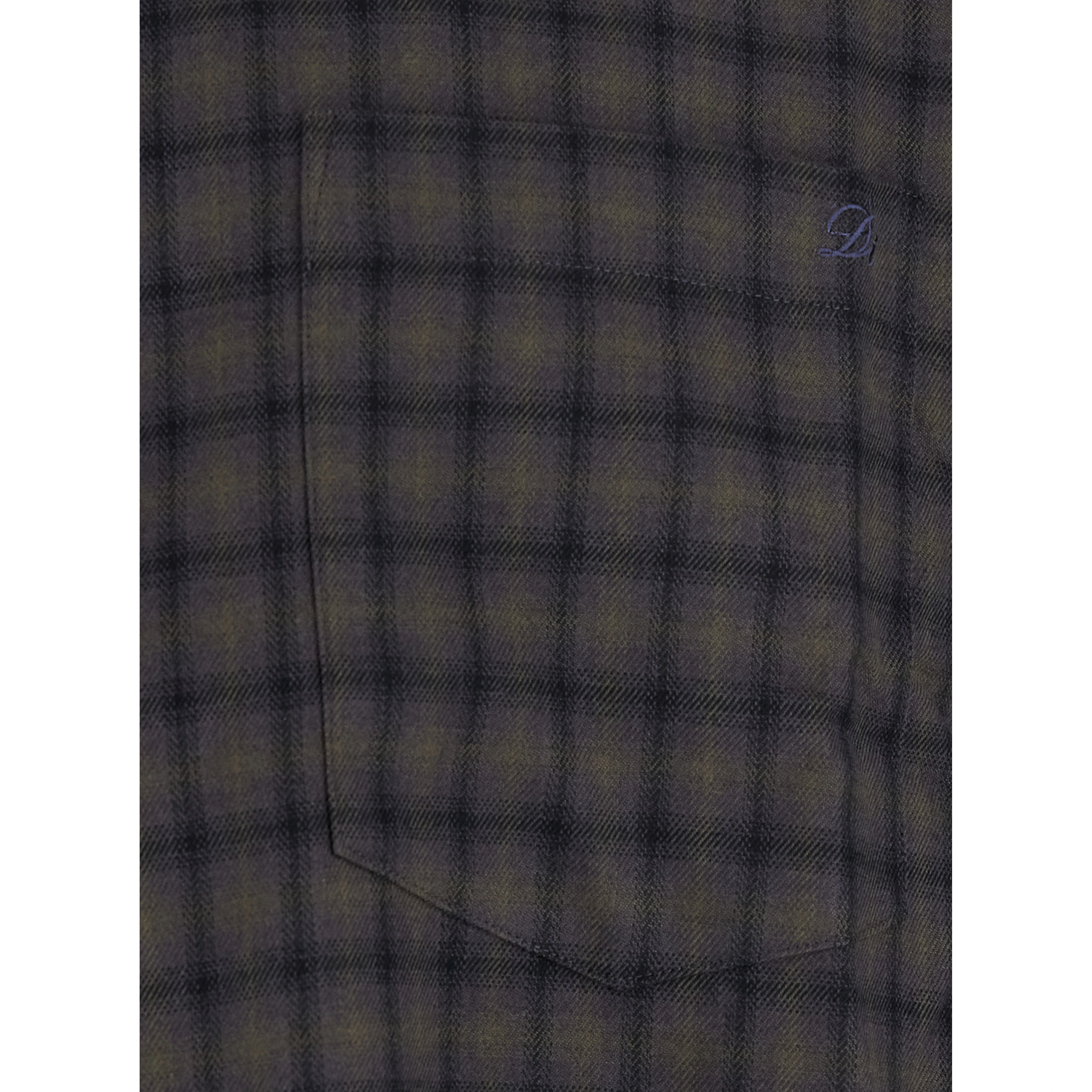 UNISEX CHECKED FLANNEL SHIRT with collar and long sleeves in polyester and rayon green unisex