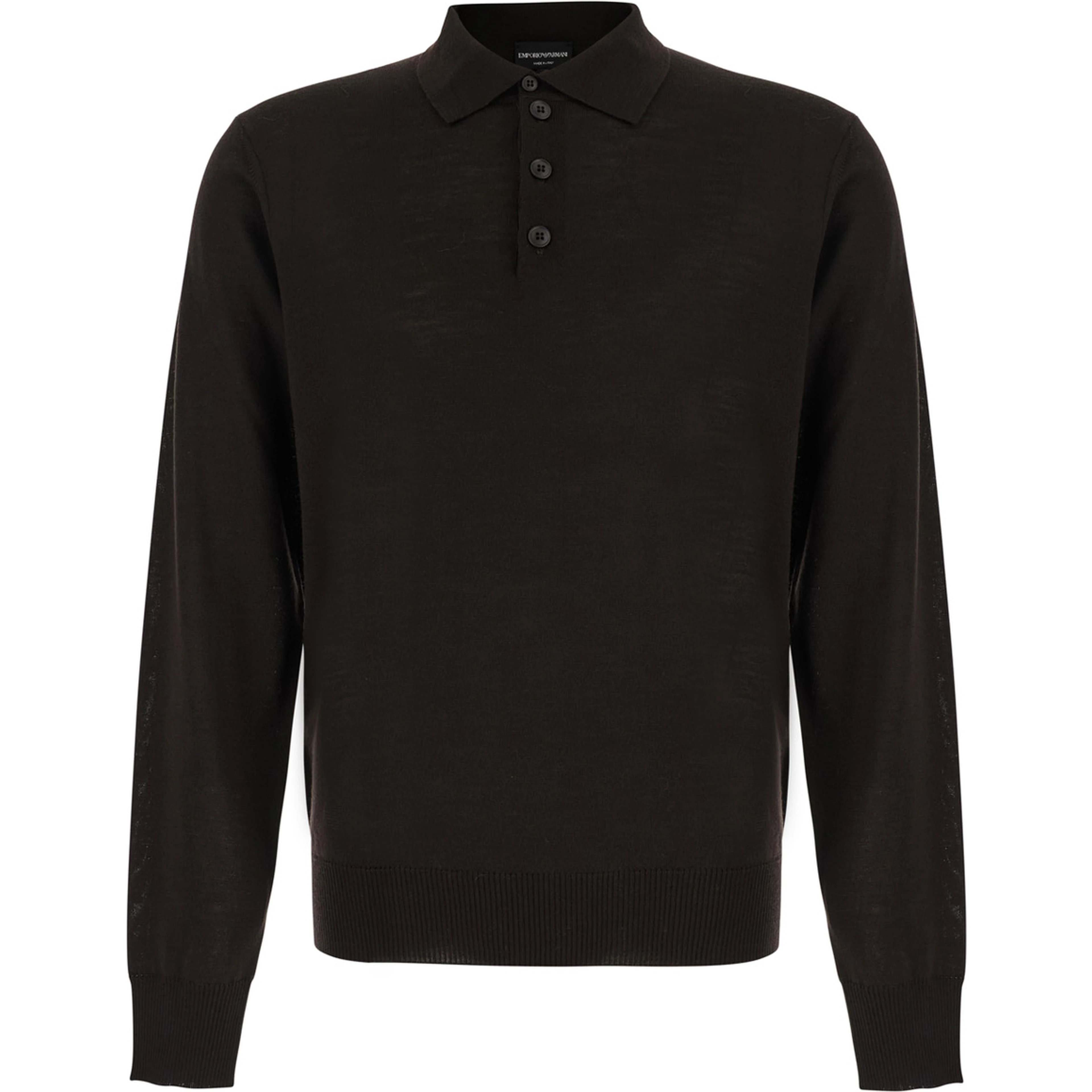 POLO COLLAR with long sleeves in Tech Fabric brown for men