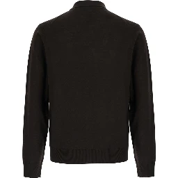 POLO COLLAR with long sleeves in Tech Fabric brown for men