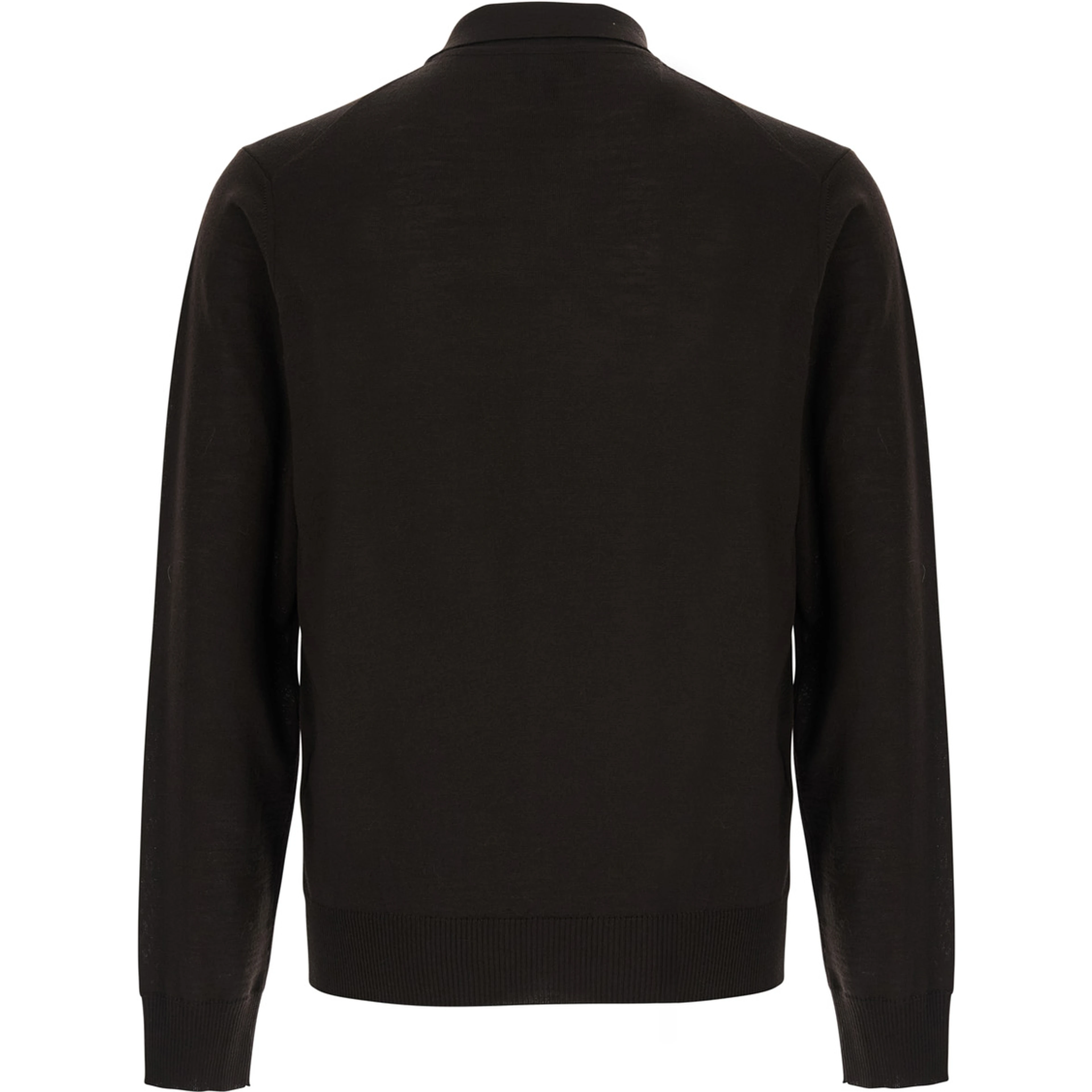 POLO COLLAR with long sleeves in Tech Fabric brown for men