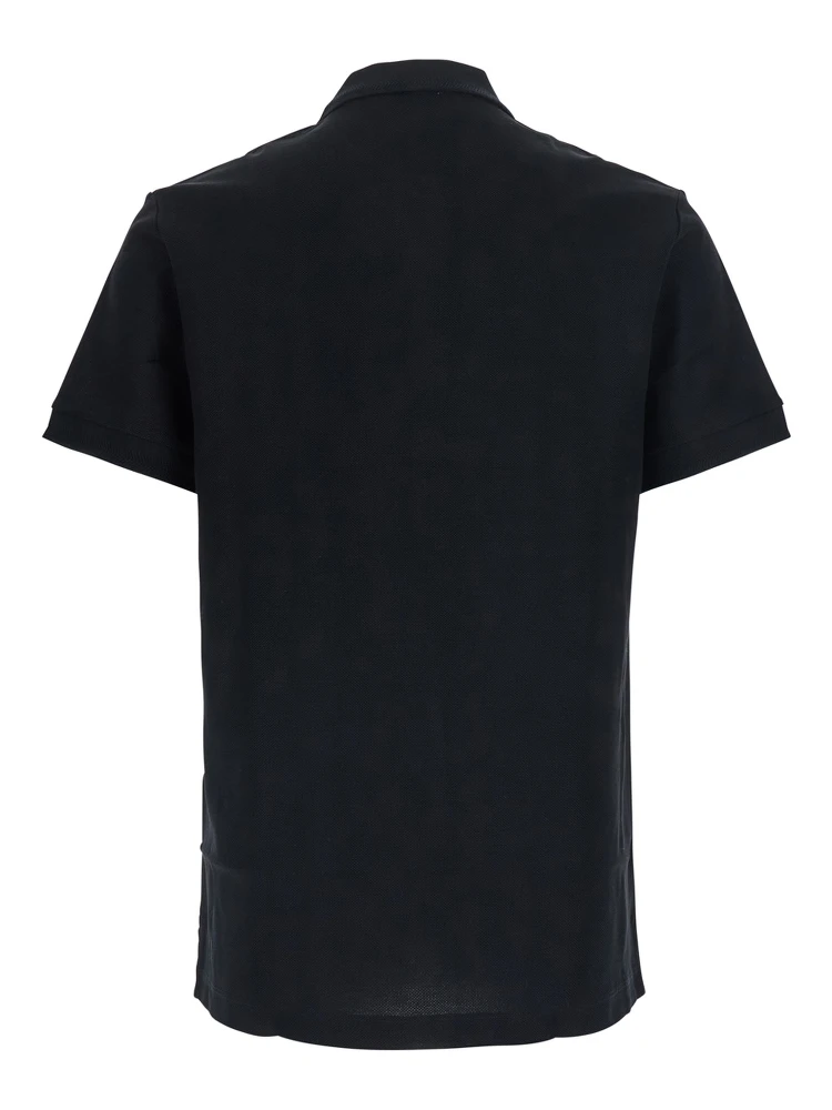 Eddie Black Polo Shirt with classic collar and EKD embroidery on the front in cotton for men alternative