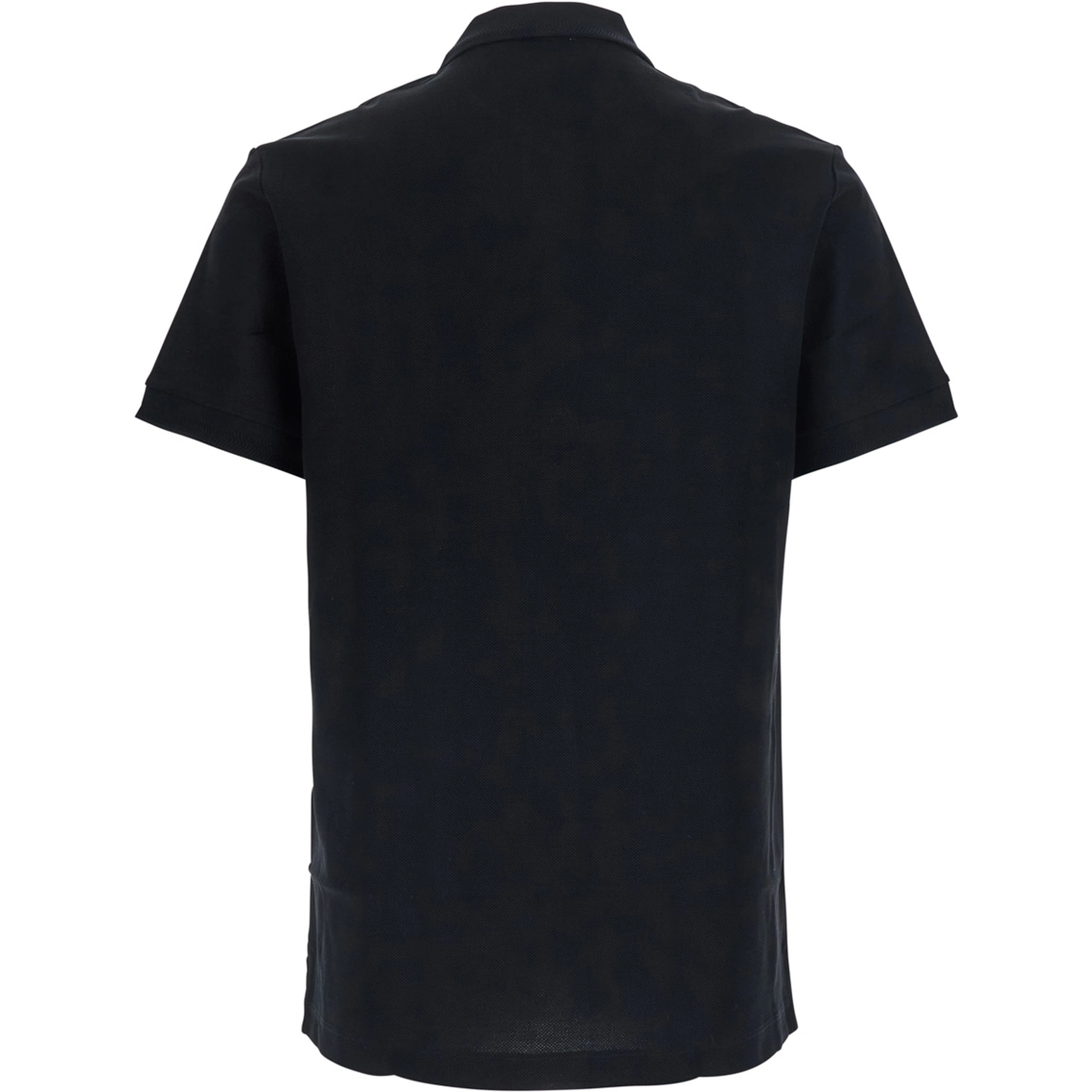 Eddie Black Polo Shirt with classic collar and EKD embroidery on the front in cotton for men