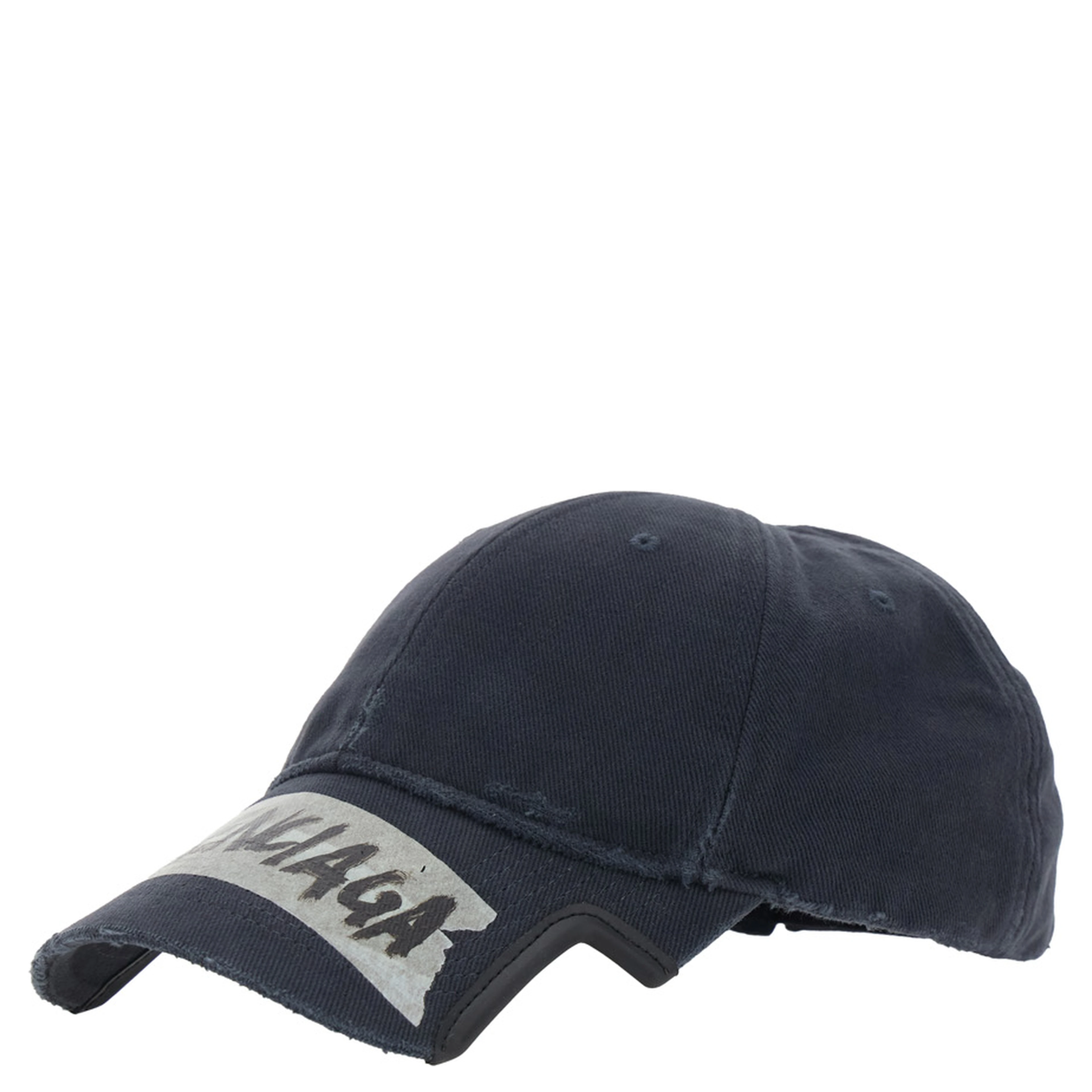 Black Baseball Cap with Maxi Logo Lettering on the Front in Cotton Man