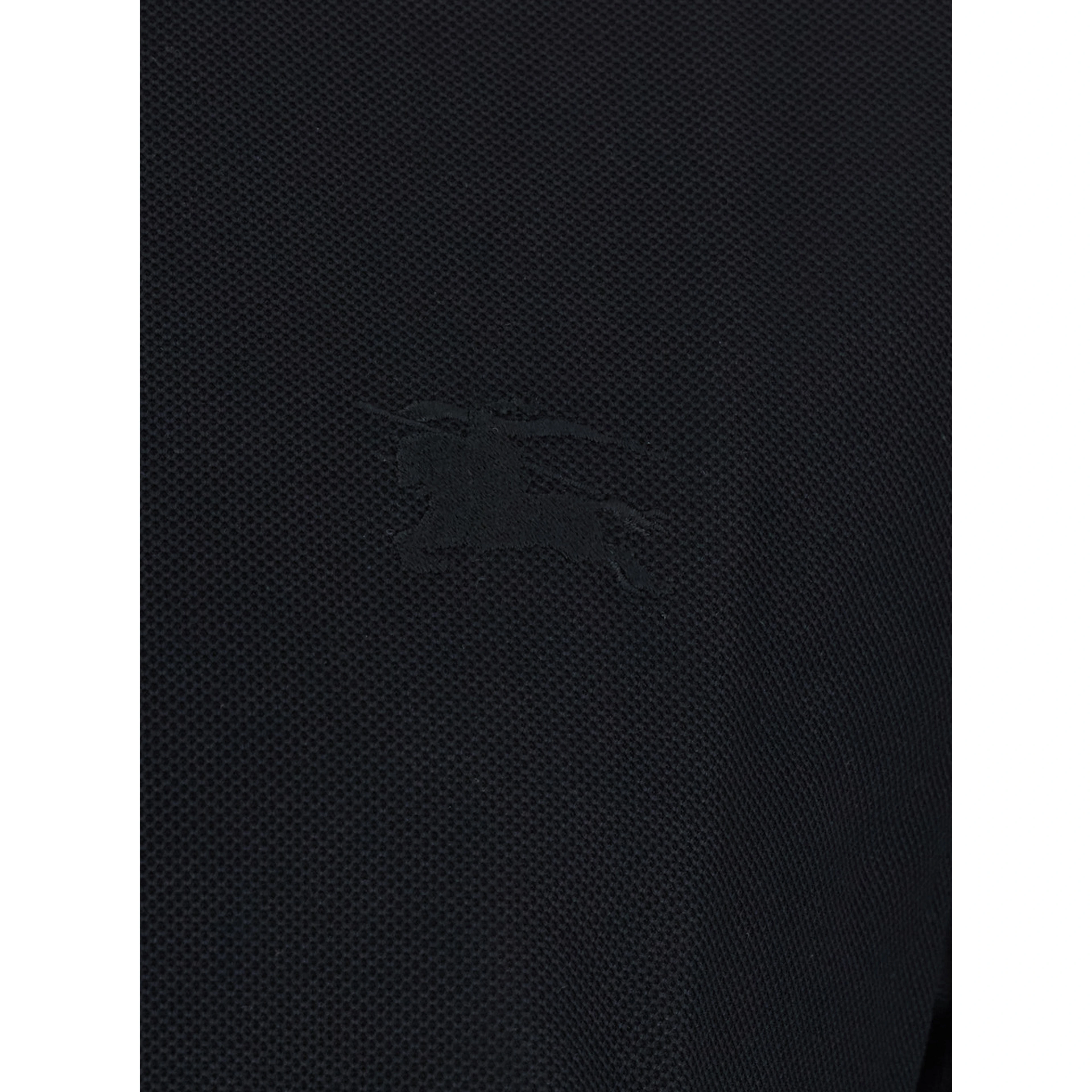 Eddie Black Polo Shirt with classic collar and EKD embroidery on the front in cotton for men