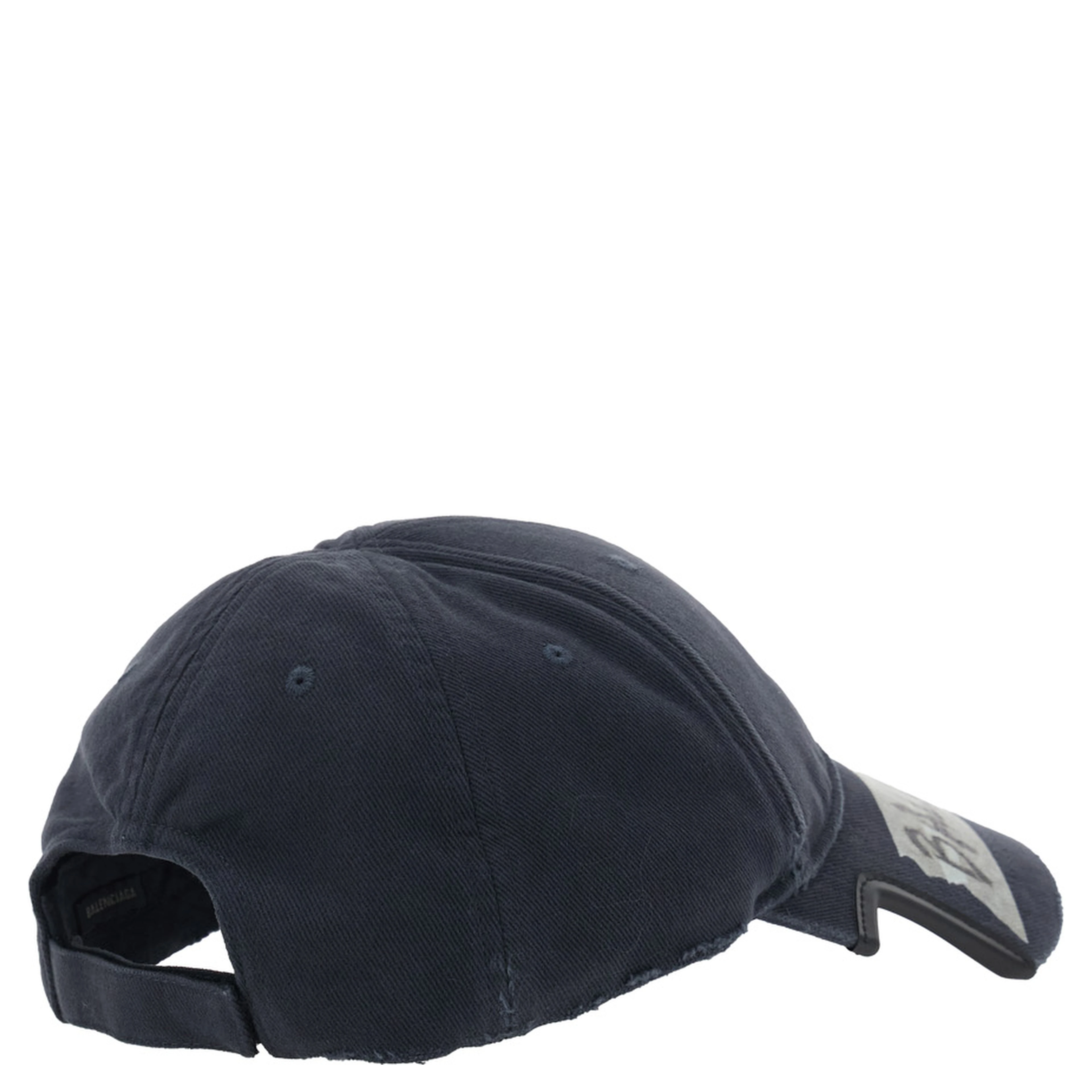 Black Baseball Cap with Maxi Logo Lettering on the Front in Cotton Man