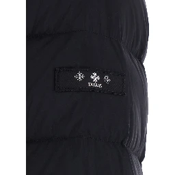 Borbore Black Down jacket with removable hood and logo patch on the sleeve in Tech Fabric for men