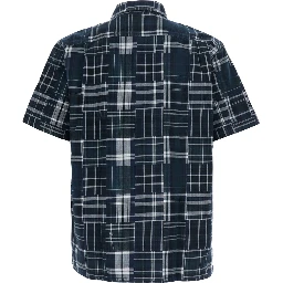 Short-sleeve shirt with black check pattern unisex