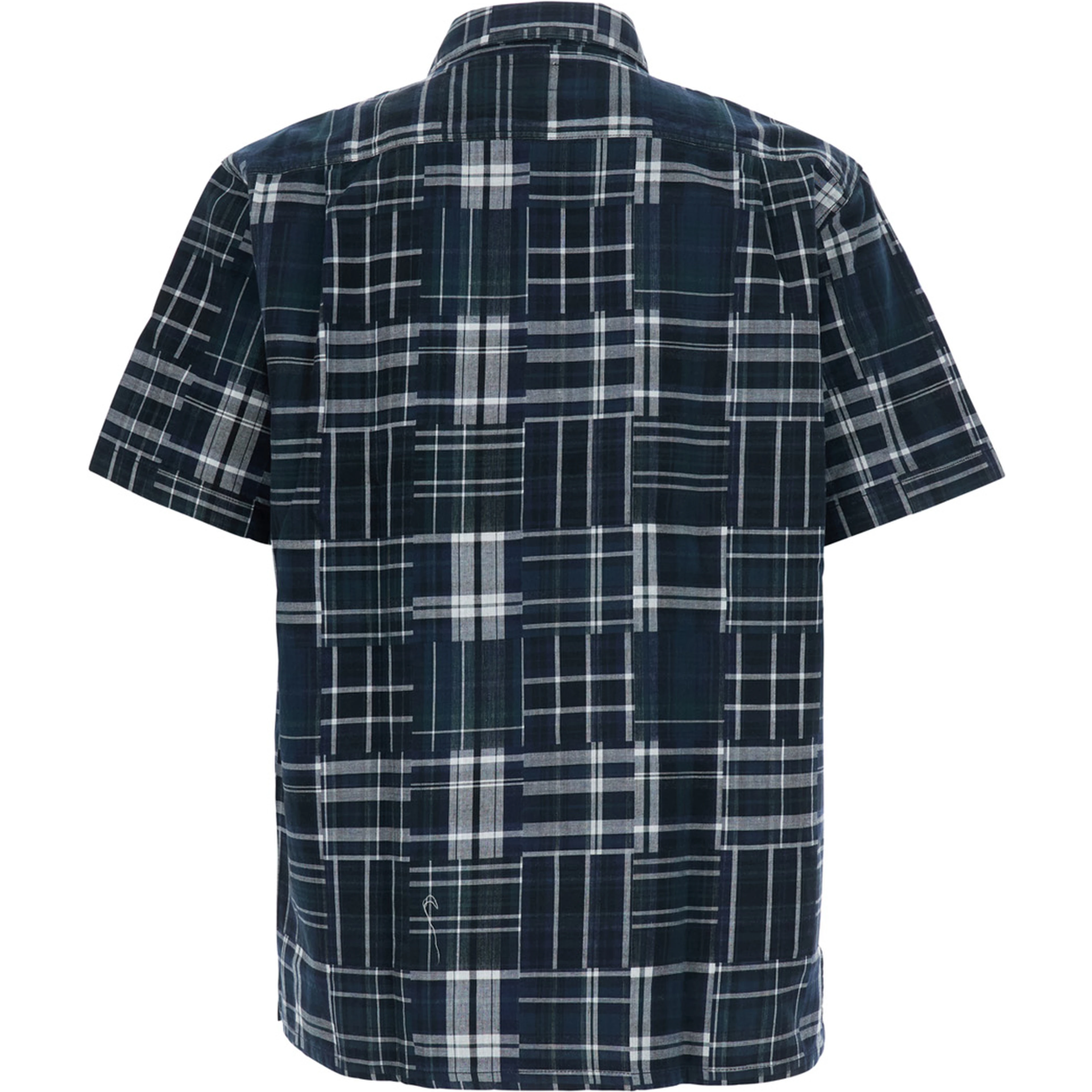 Short-sleeve shirt with black check pattern unisex
