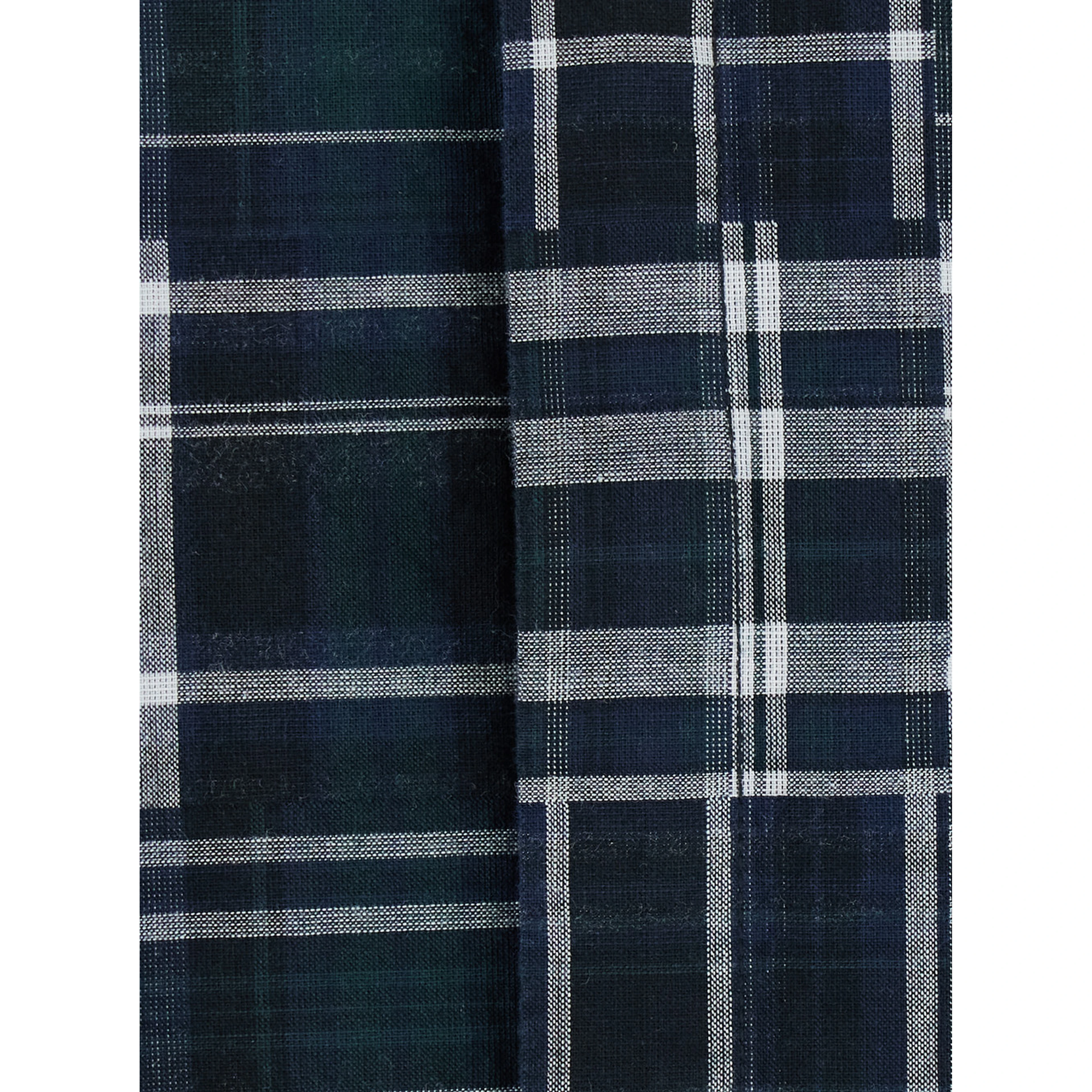 Short-sleeve shirt with black check pattern unisex