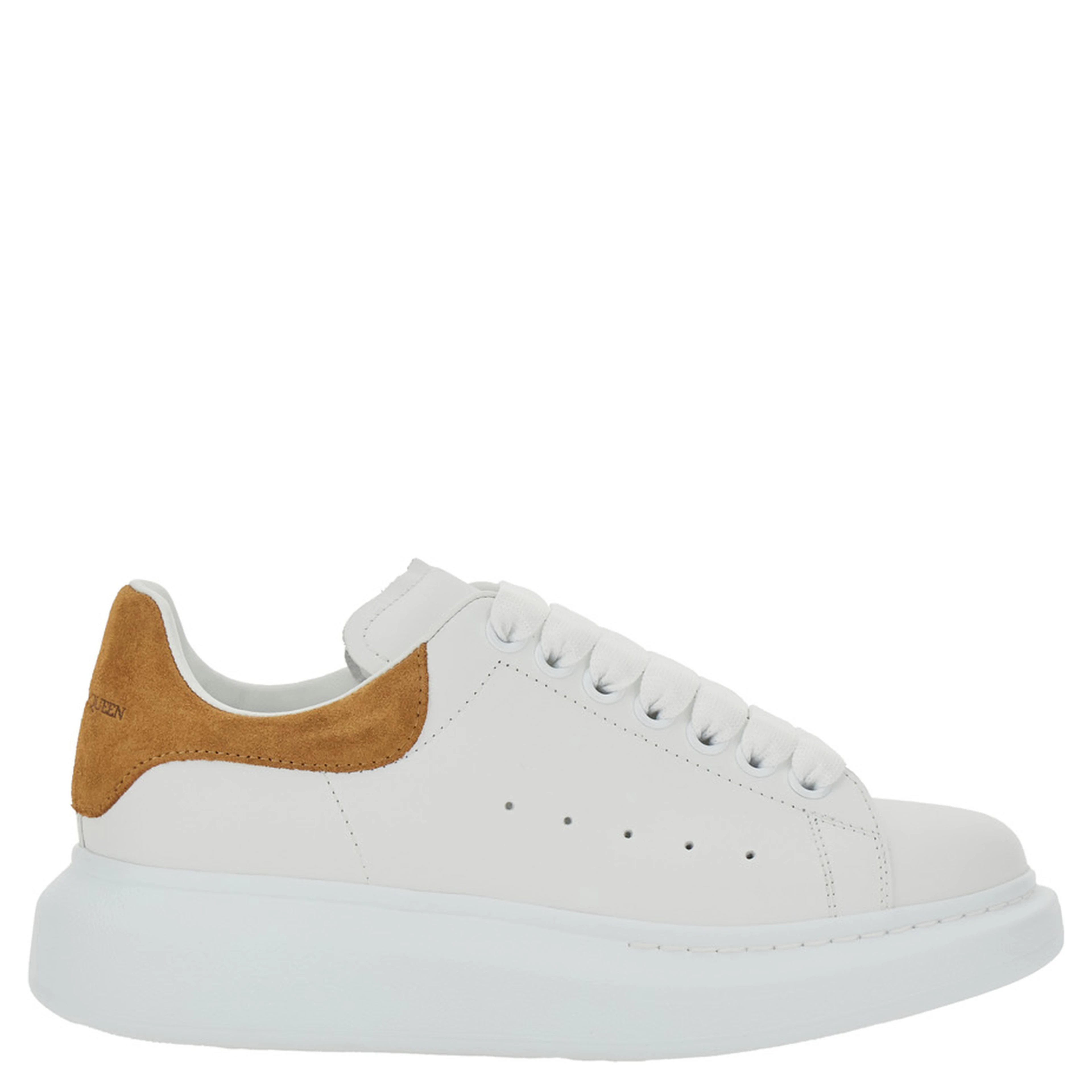 White Low Top Sneaker Alexander McQueen with Logo Lettering on the Heel in Leather for Women