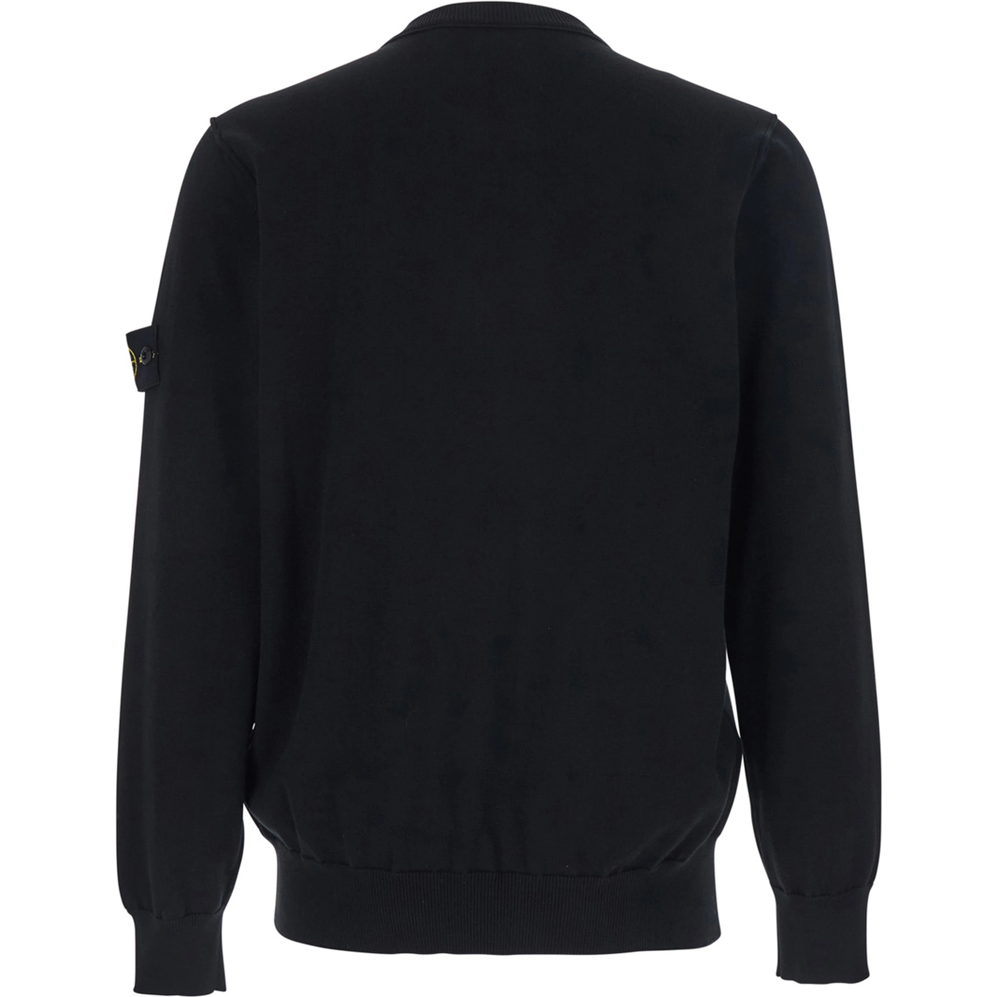Black T-Shirt with Long Sleeves and Logo Patch on the Sleeve In cotton for Men