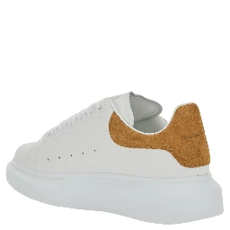 White Low Top Sneaker Alexander McQueen with Logo Lettering on the Heel in Leather for Women