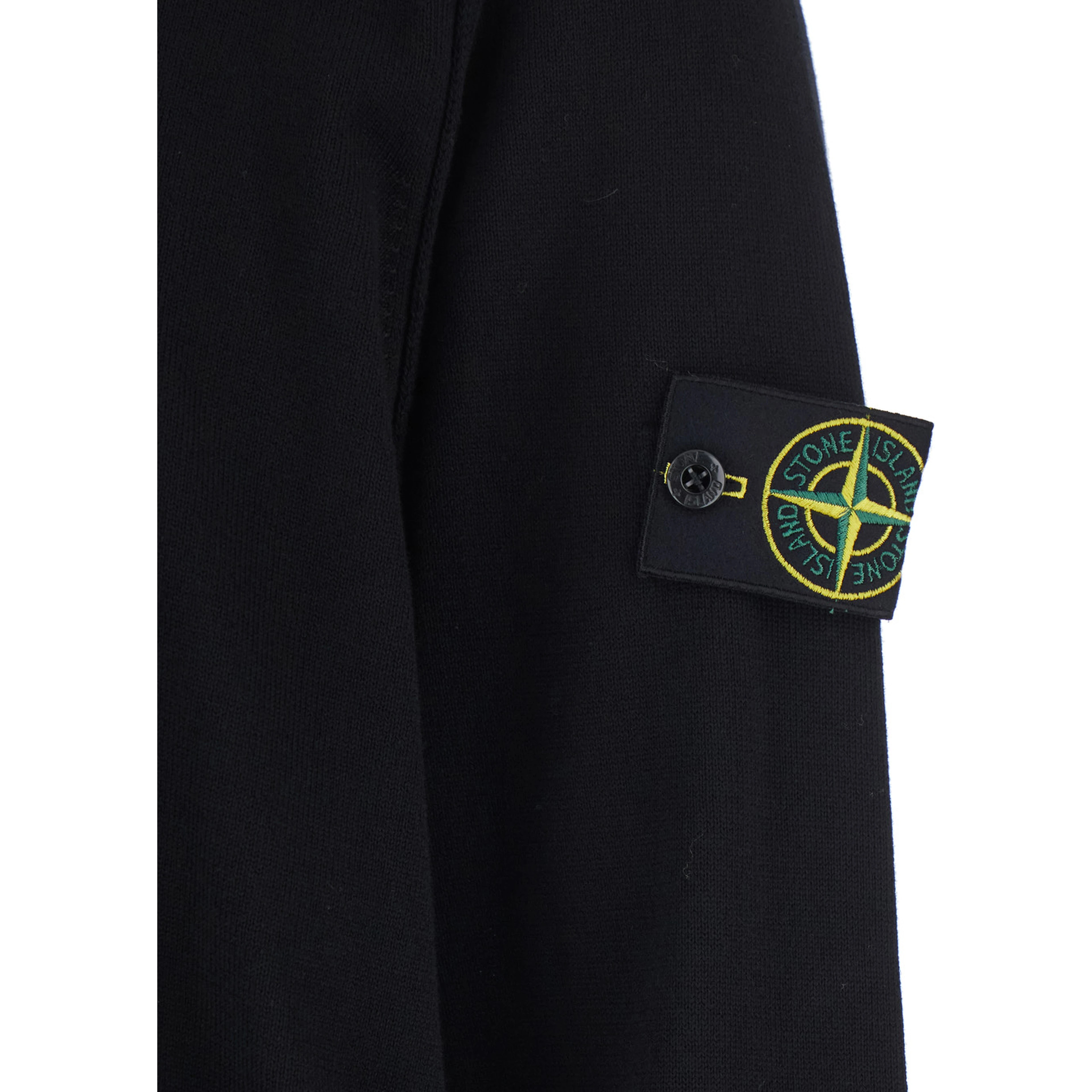 Black T-Shirt with Long Sleeves and Logo Patch on the Sleeve In cotton for Men
