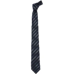 blue Tie with striped motif in silk Man