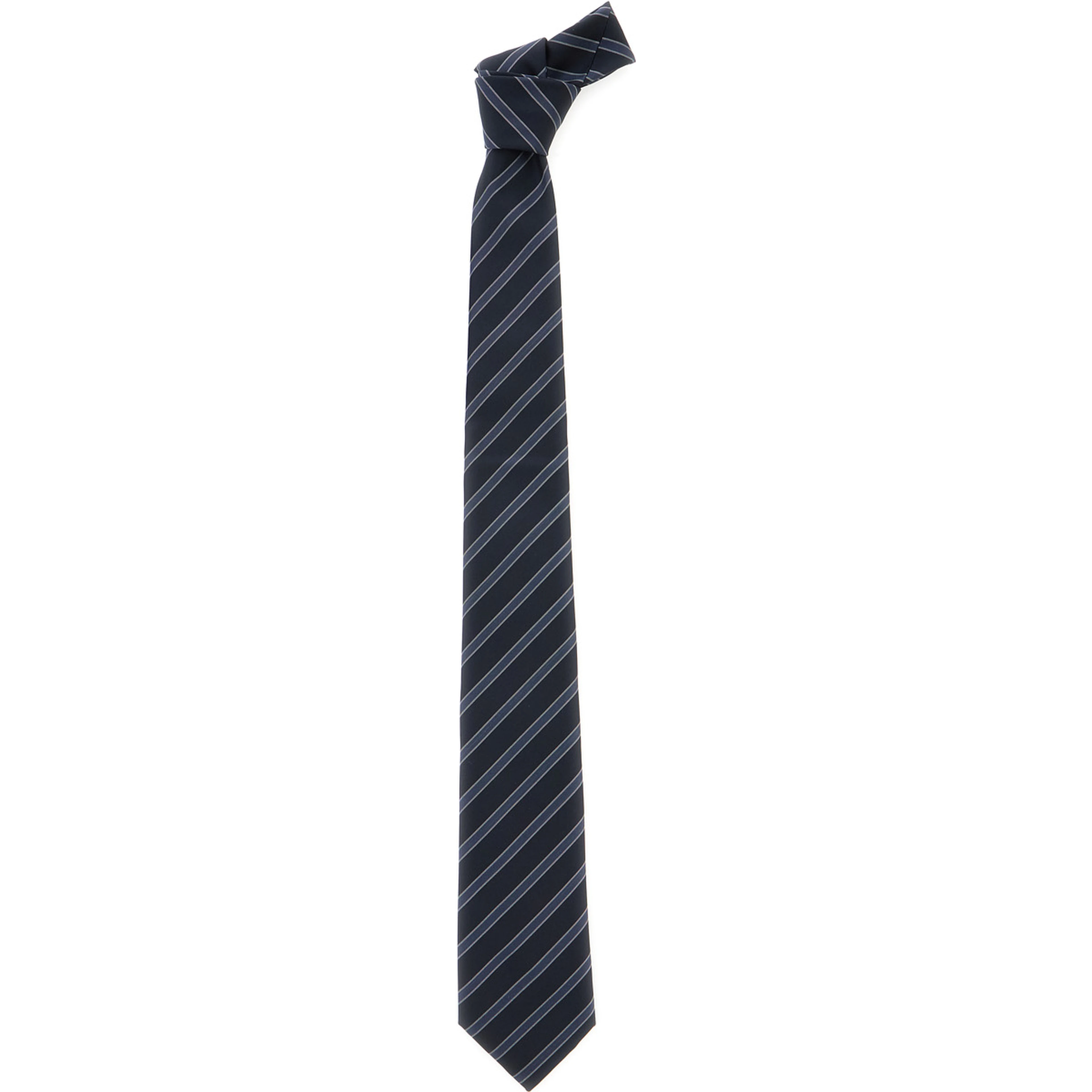 blue Tie with striped motif in silk Man