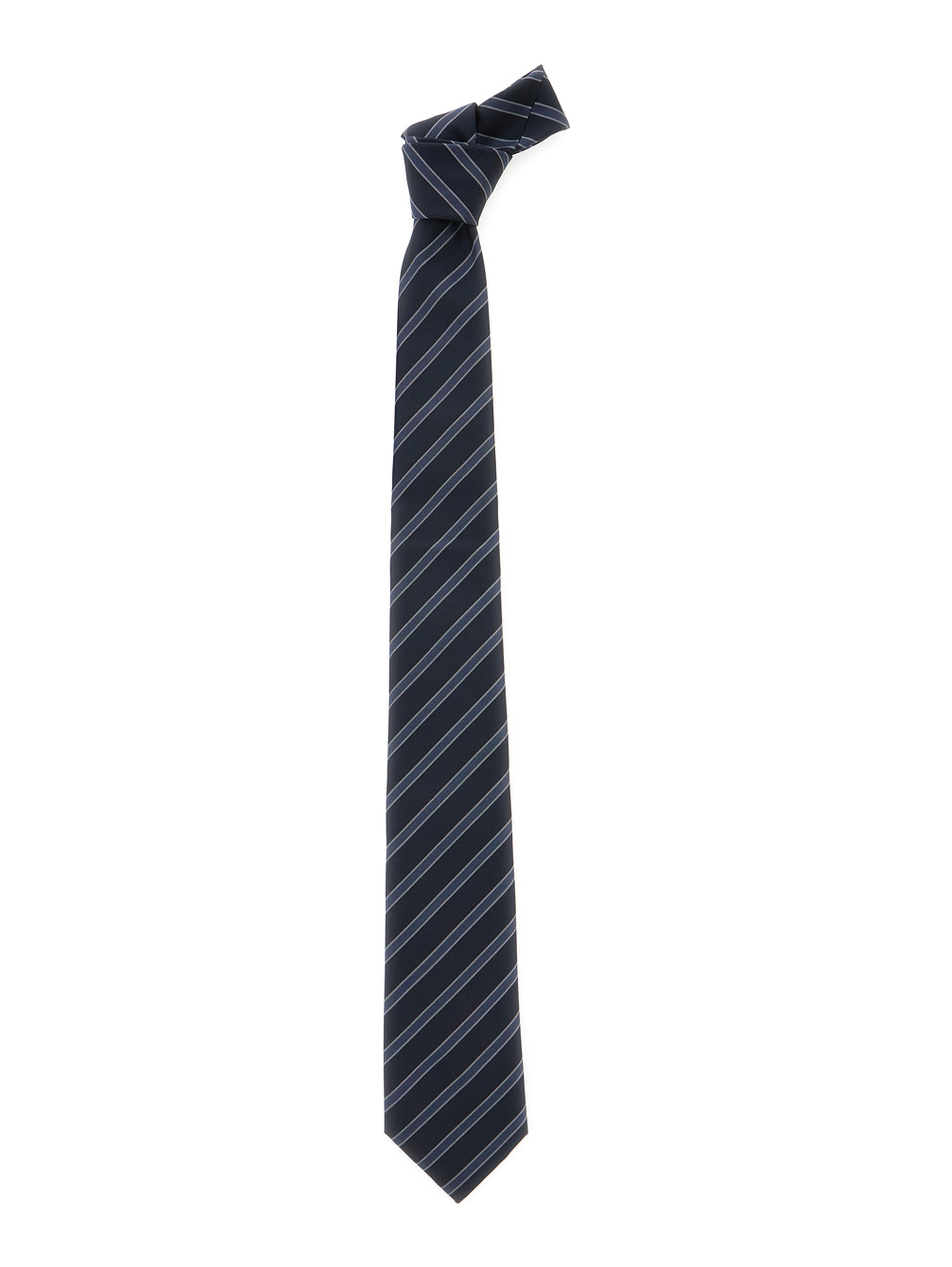 blue Tie with striped motif in silk Man