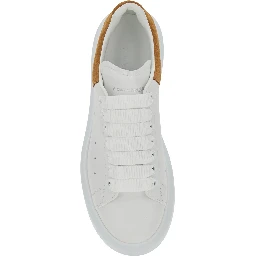 White Low Top Sneaker Alexander McQueen with Logo Lettering on the Heel in Leather for Women