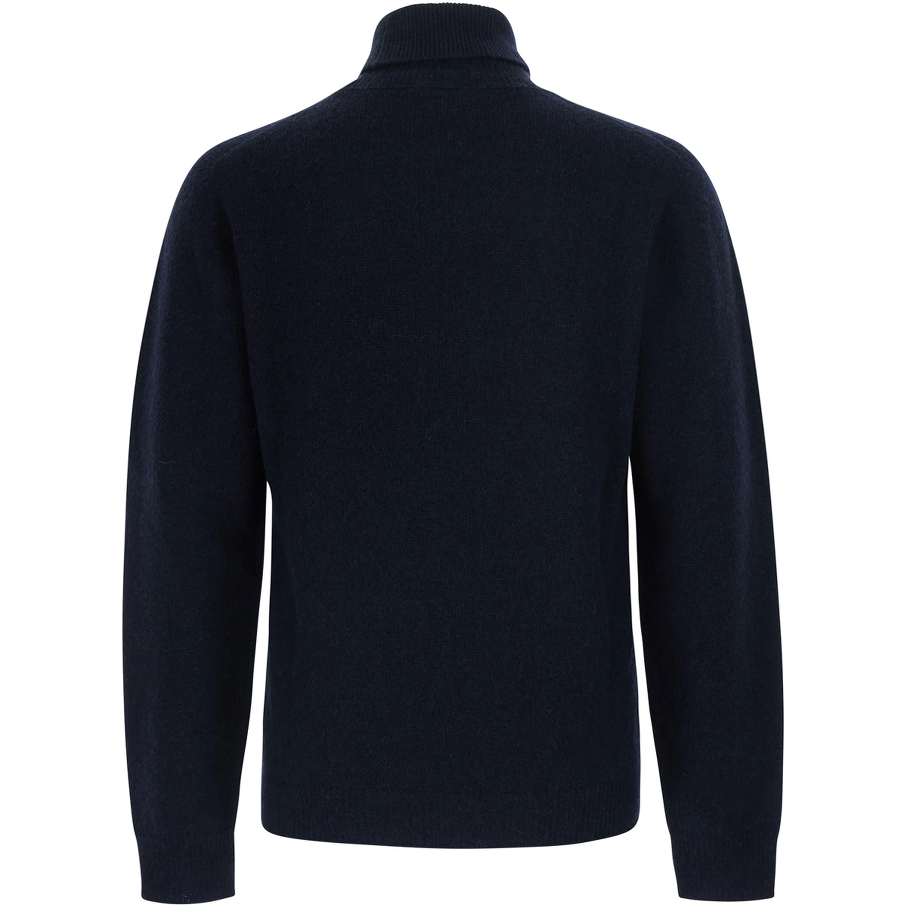 Blue Sweater with High Collar and Long Sleeves in Wool for Men
