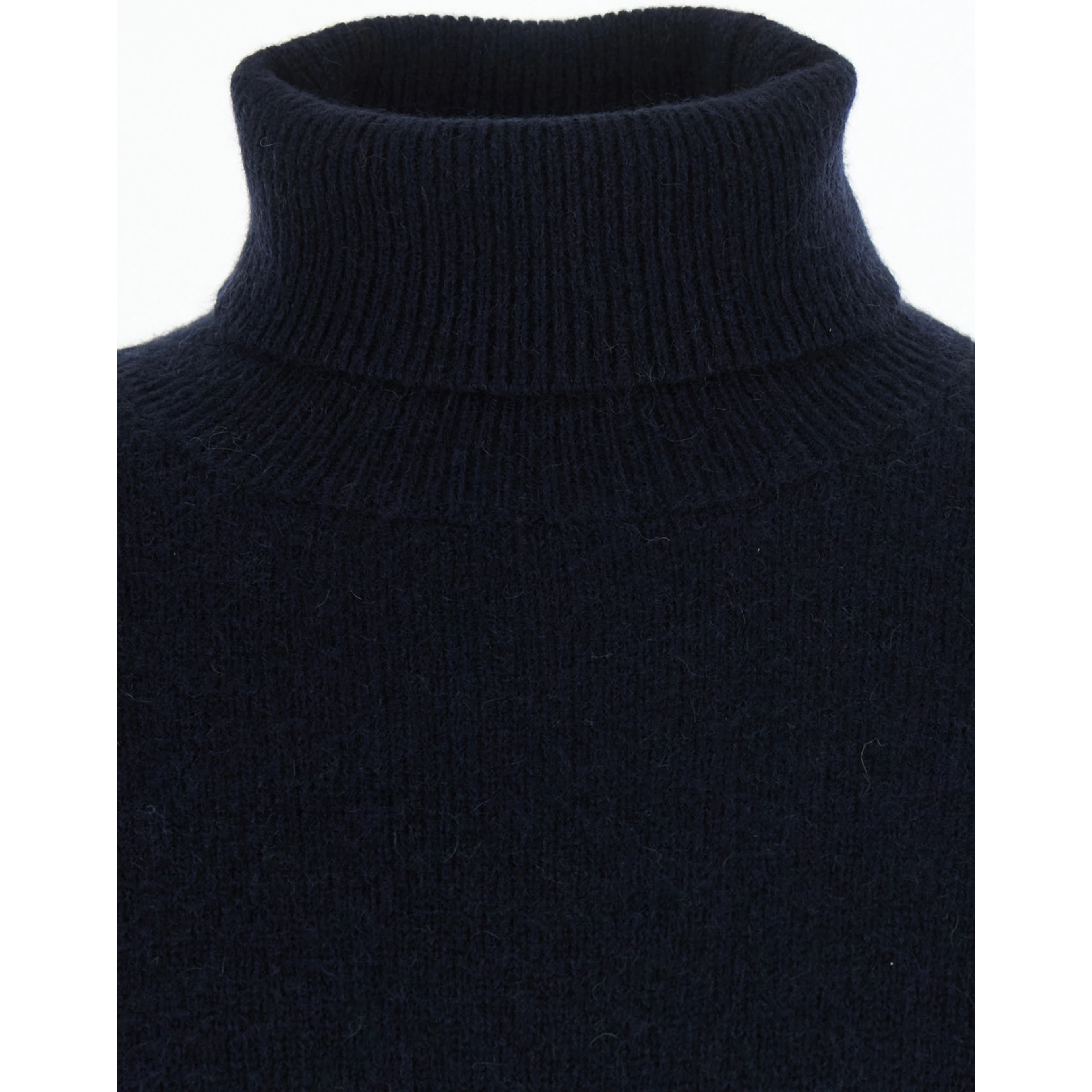 Blue Sweater with High Collar and Long Sleeves in Wool for Men