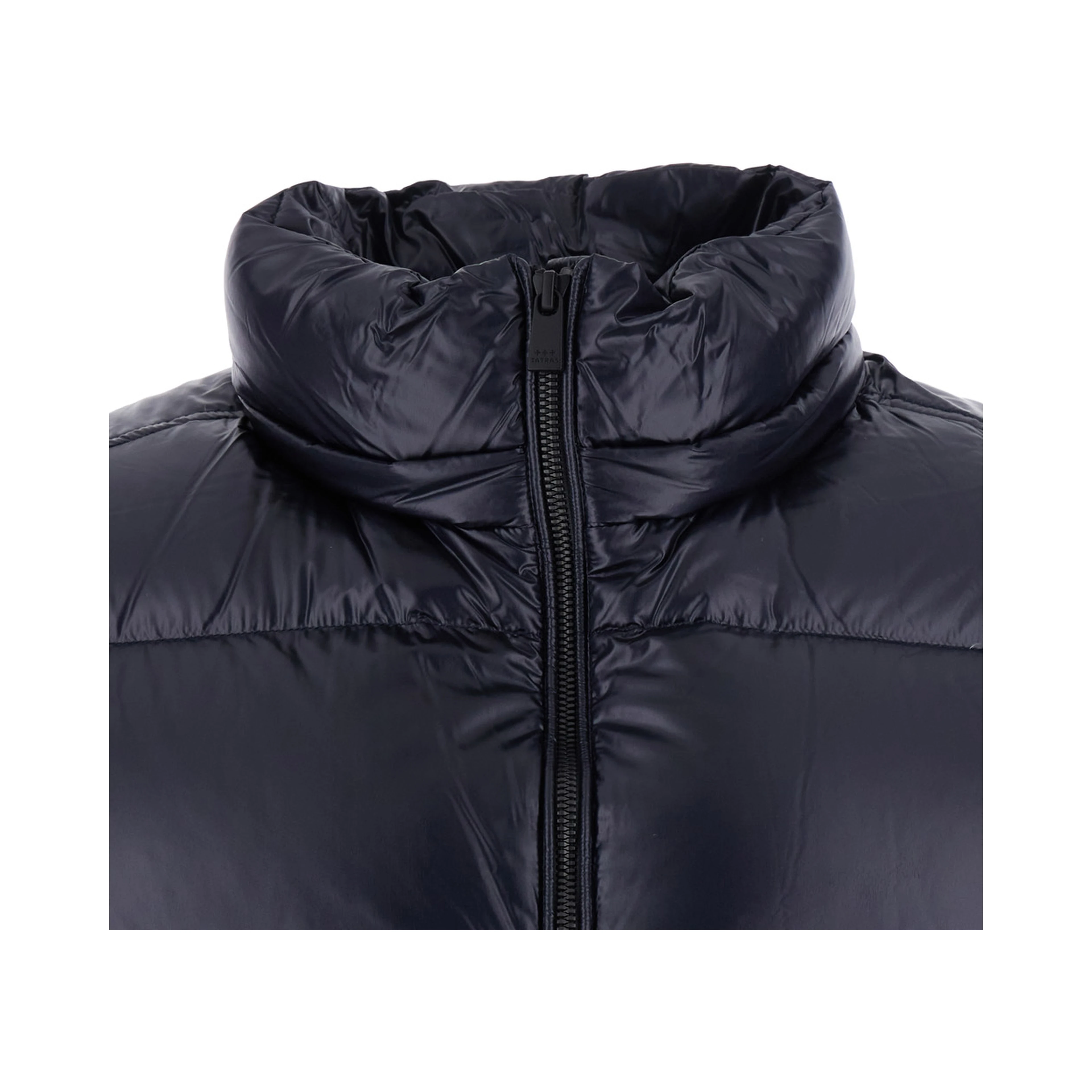Belbo Blue Down jacket with removable hood and logo patch on the sleeve in tech fabric for men