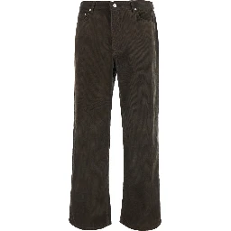 90S WIDE CORDUROY JEANS with pockets and brown cotton men
