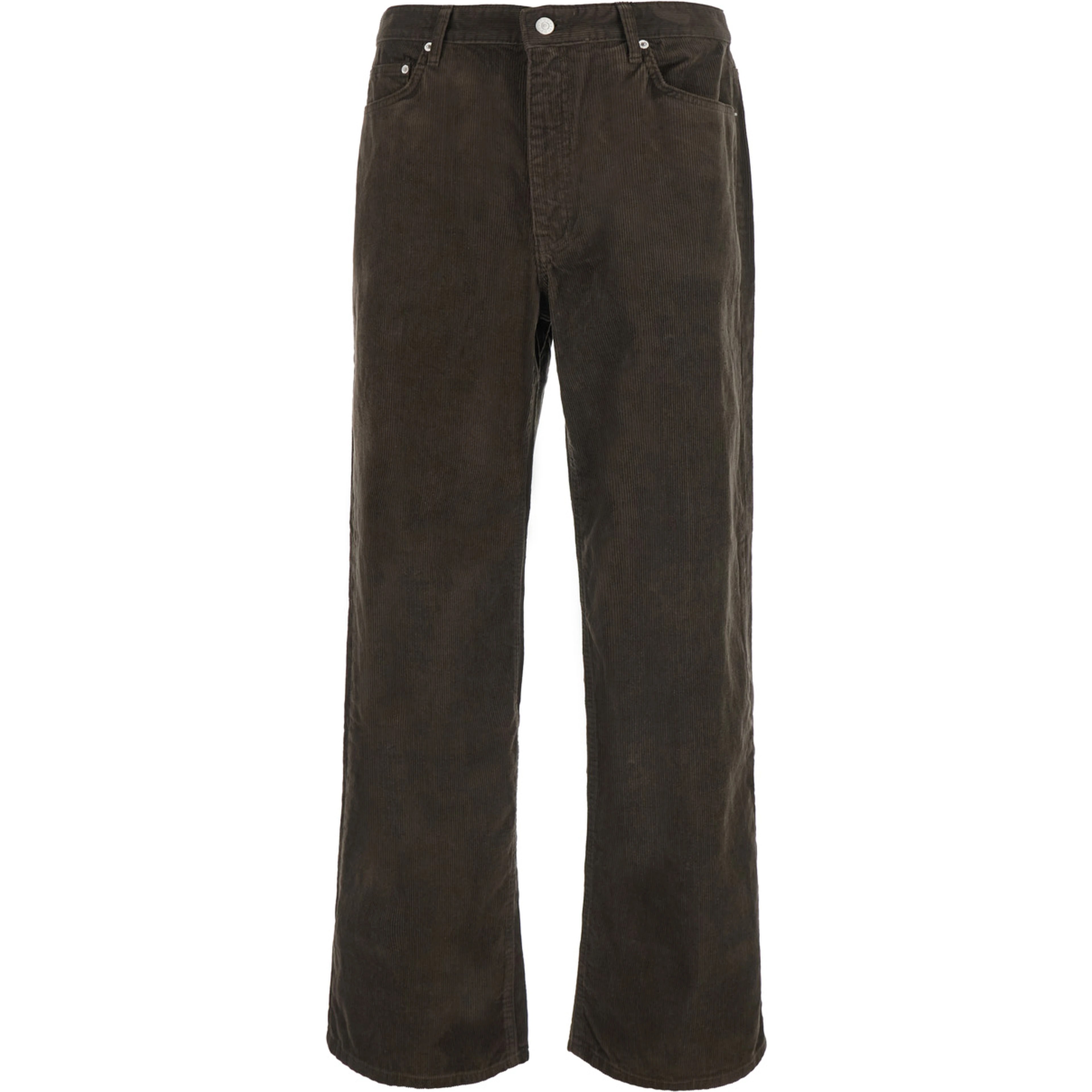 90S WIDE CORDUROY JEANS with pockets and brown cotton men