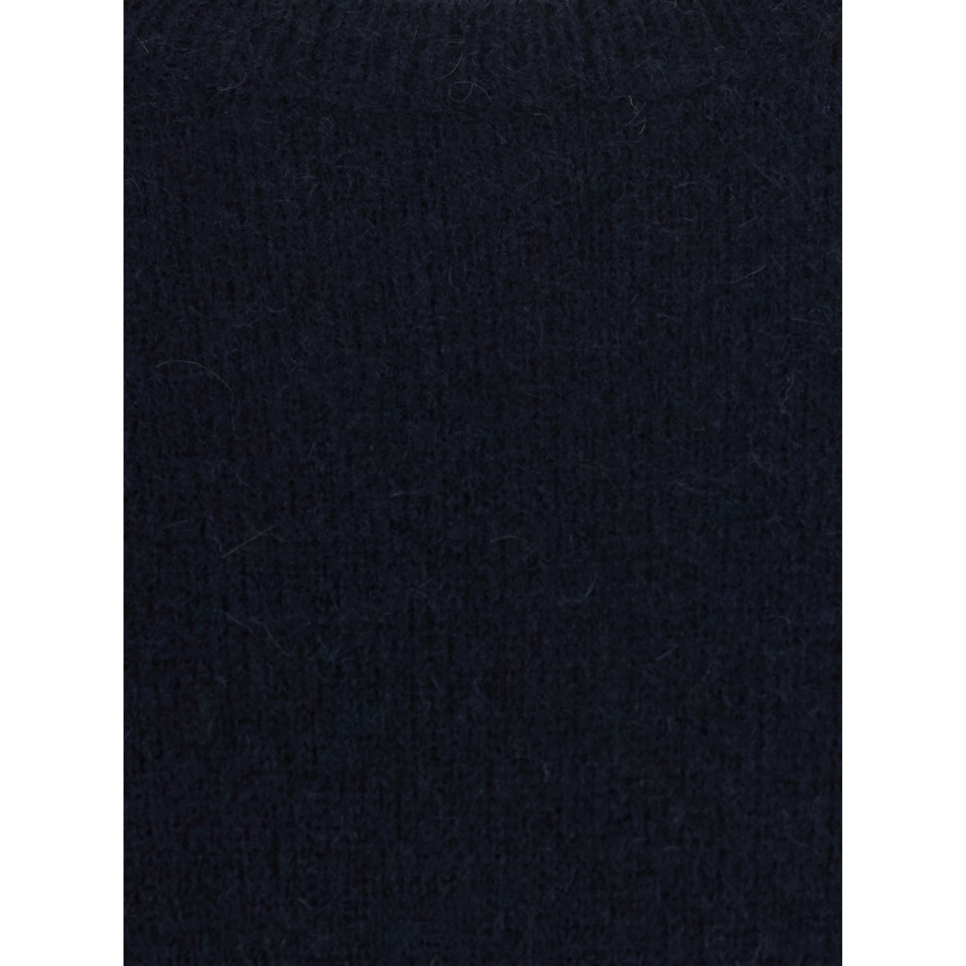Black Crew Neck Sweater with Ribbed Details in Blend Wool for Men