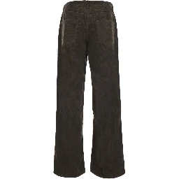 90S WIDE CORDUROY JEANS with pockets and brown cotton men