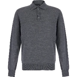 POLO COLLAR with patch and logos in Gray for men