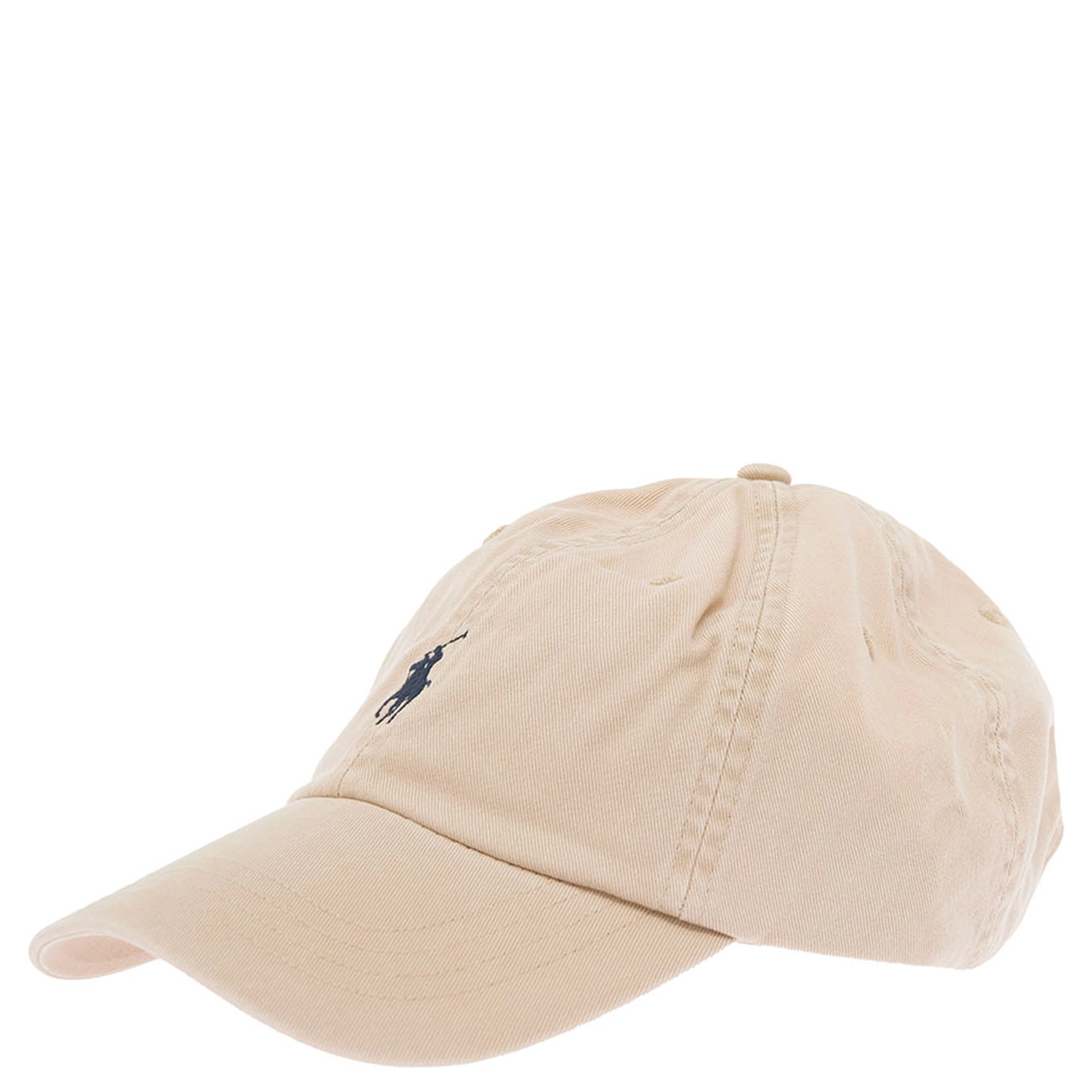 Beige Cotton Sport Cap with Polo Ralph Lauren Logo for Men