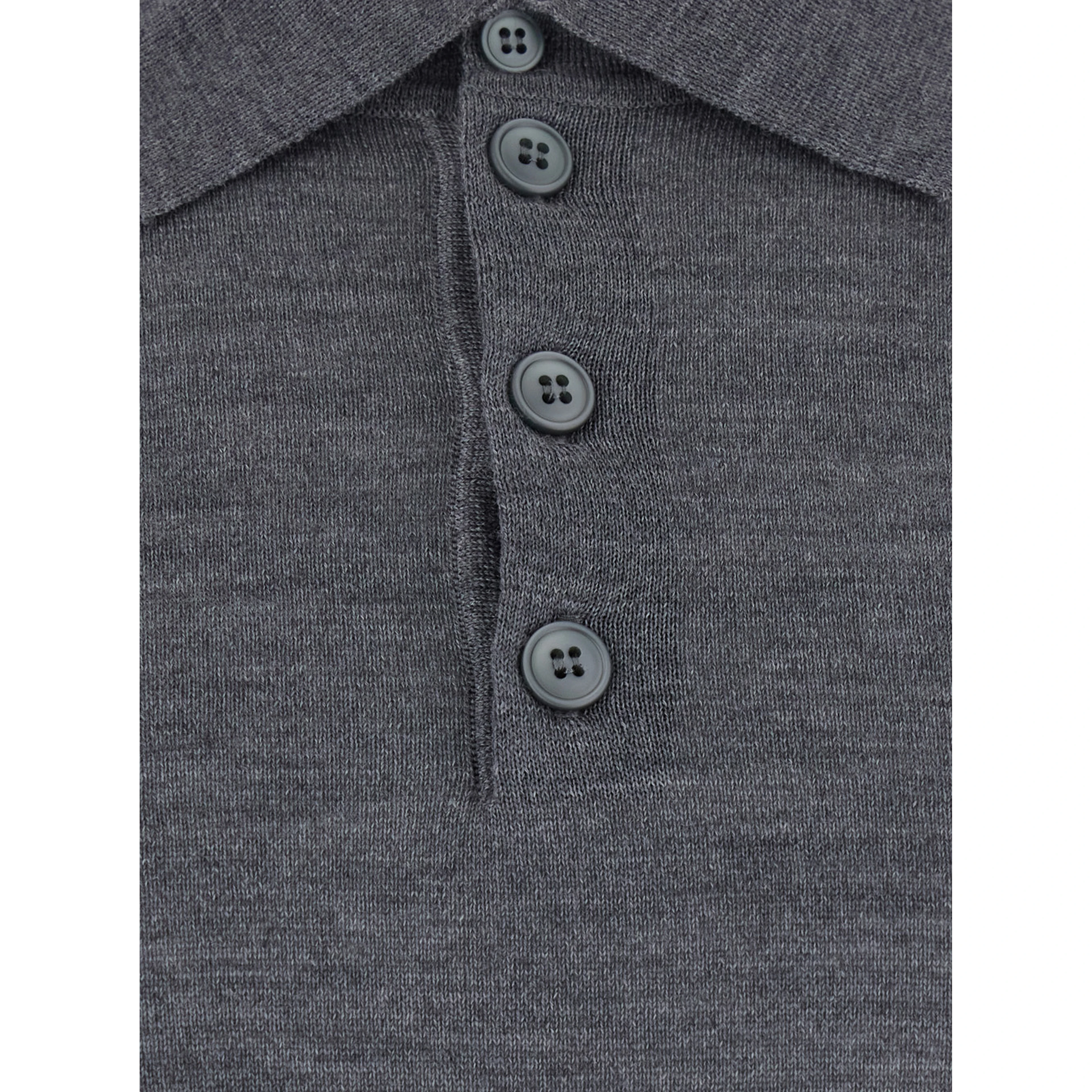 POLO COLLAR with patch and logos in Gray for men