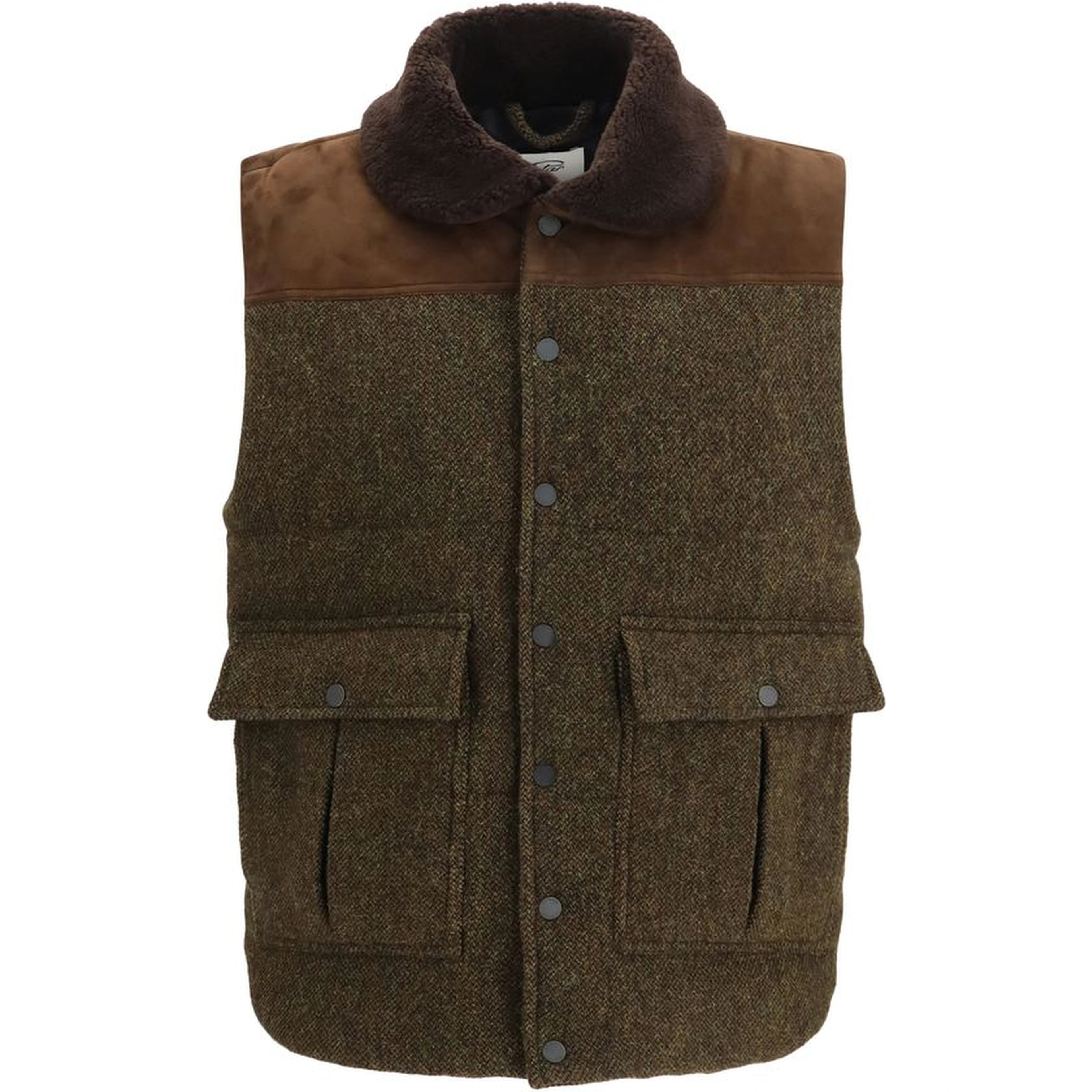Bicolor Wool Oves Aries Sleeveless Jacket