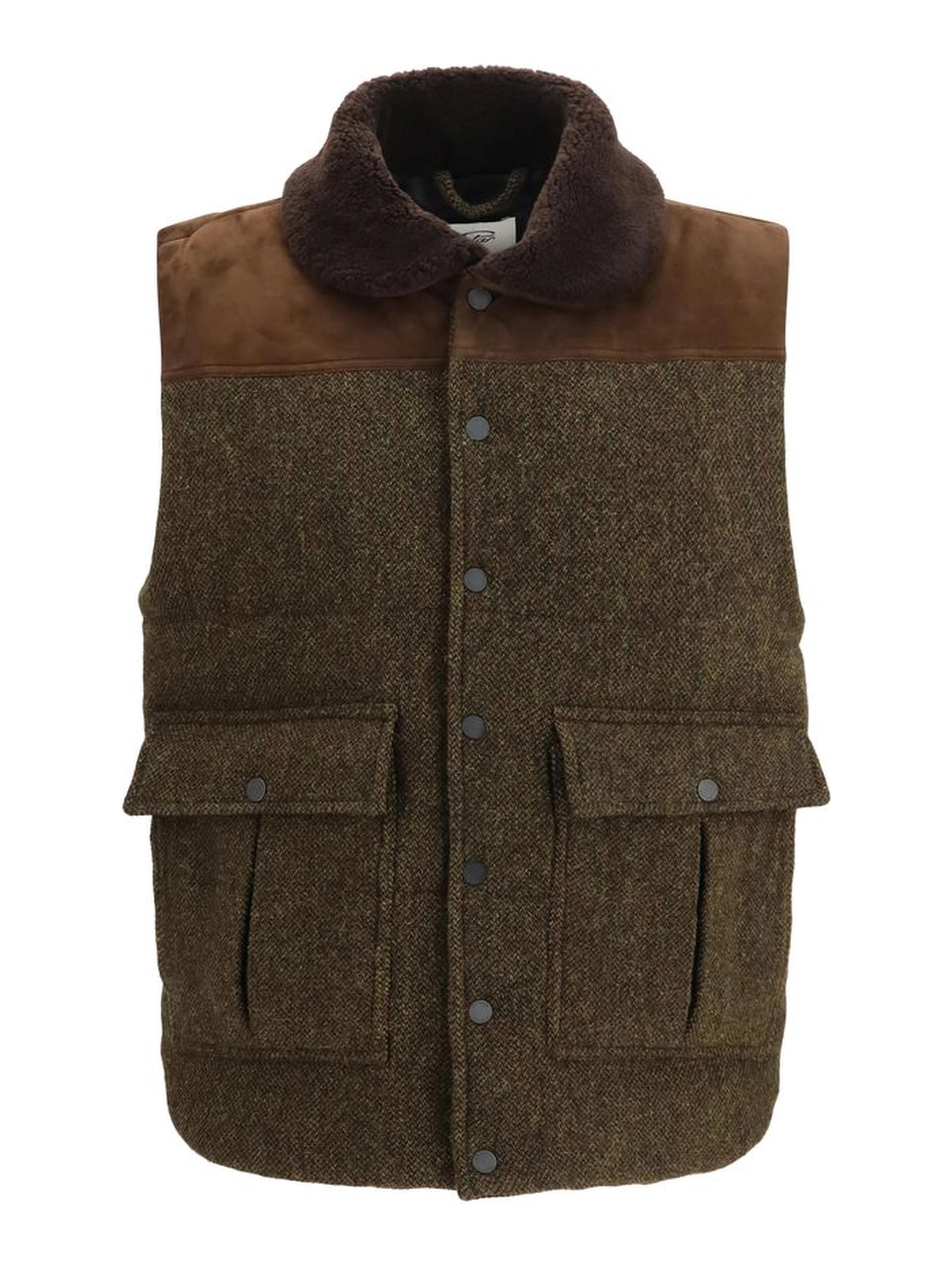 Bicolor Wool Oves Aries Sleeveless Jacket