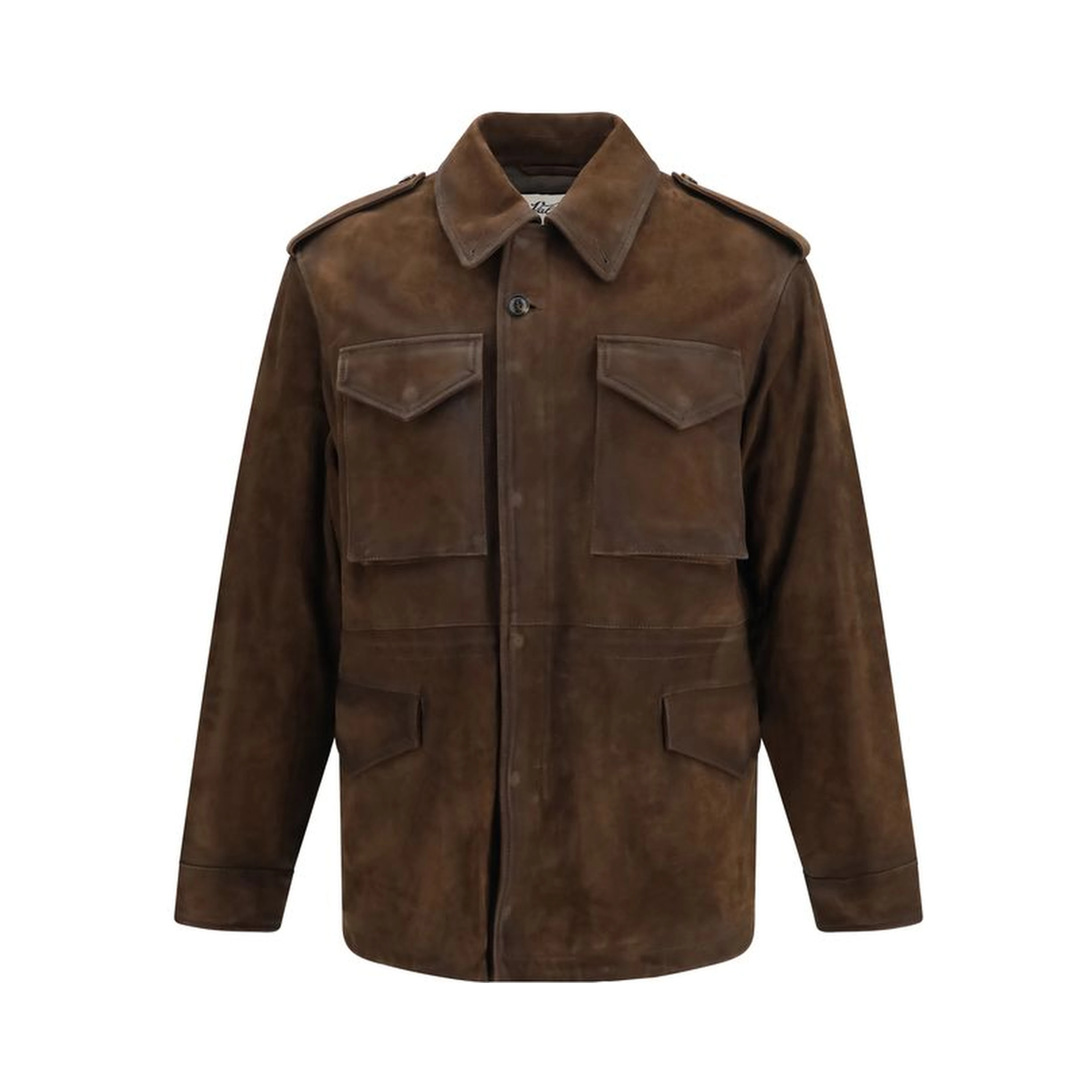 Brown Polyester Full-Length Jacket
