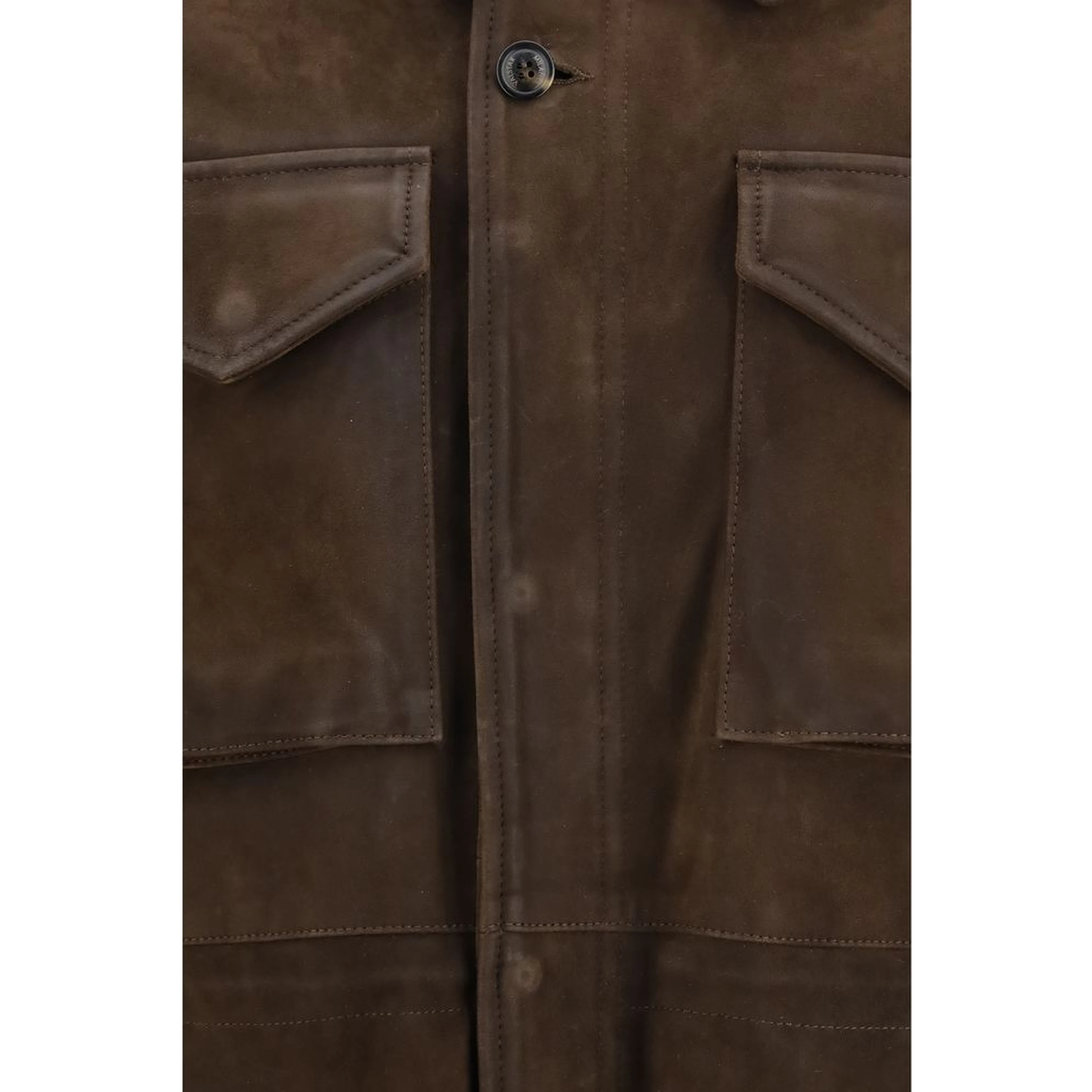Brown Polyester Full-Length Jacket