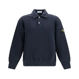 Blue Cotton Polo Shirt