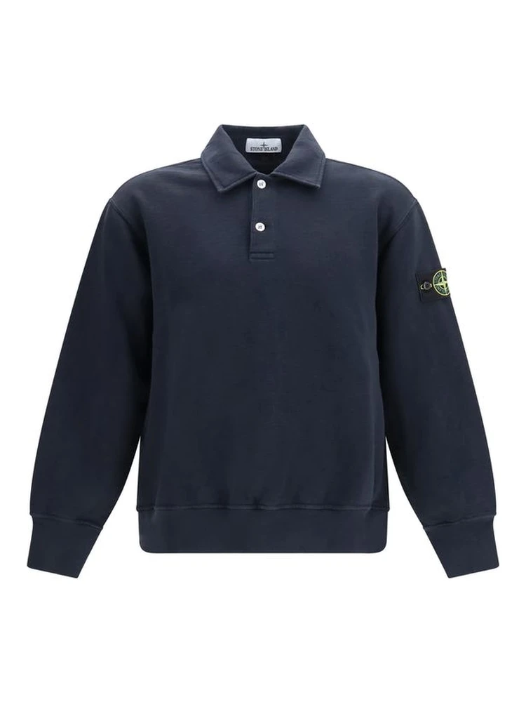 Blue Cotton Polo Shirt