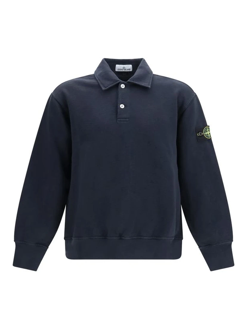 Blue Cotton Polo Shirt