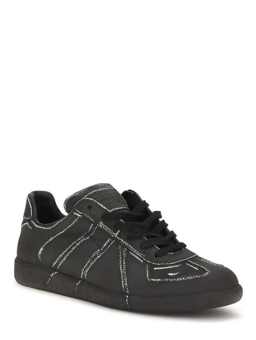 Black Calf Leather Bos Taurus Low Top Sneakers