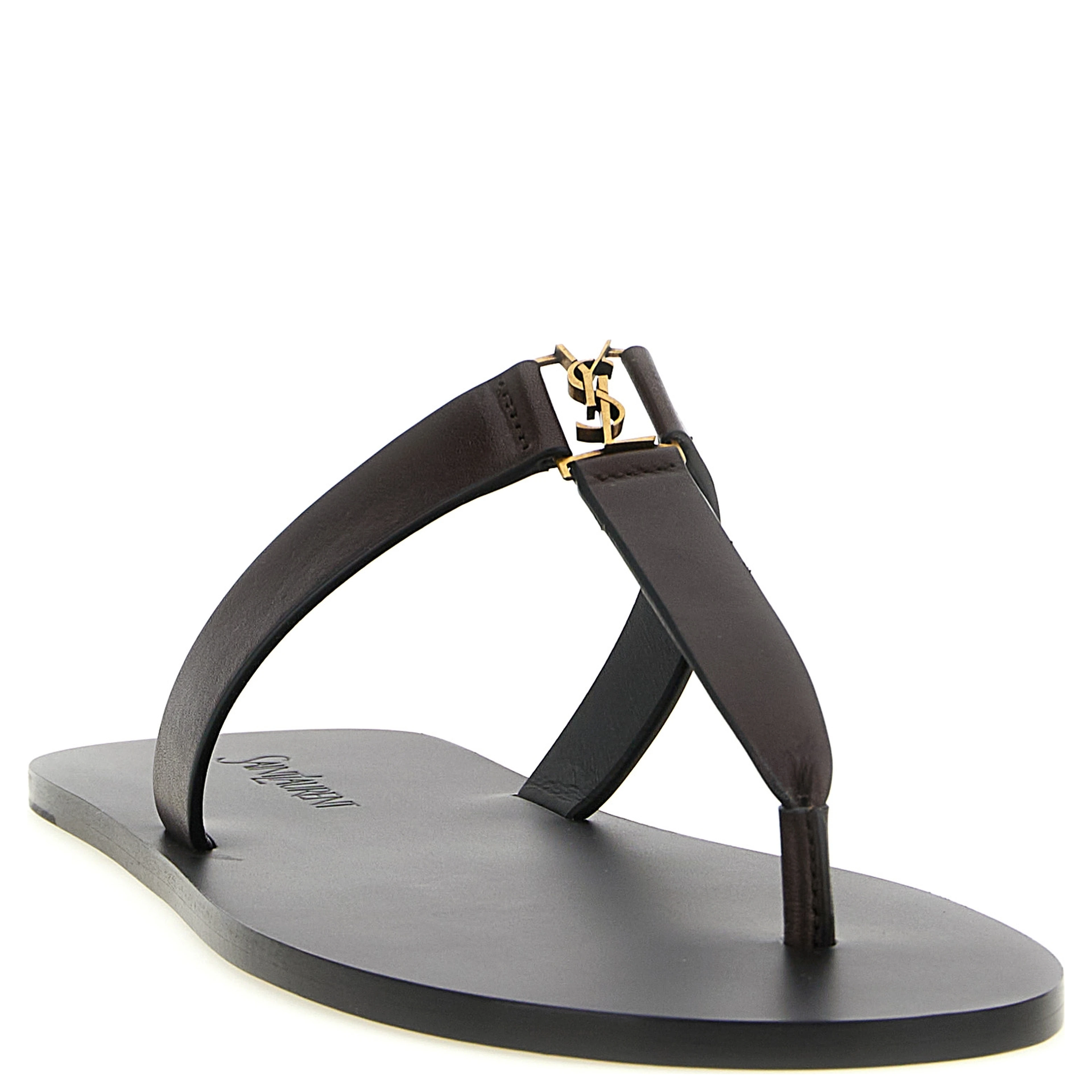 Brown Calfskin Slides