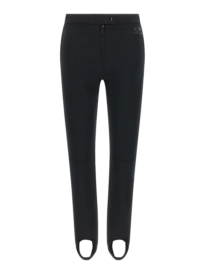 Black Polyester Casual Pants