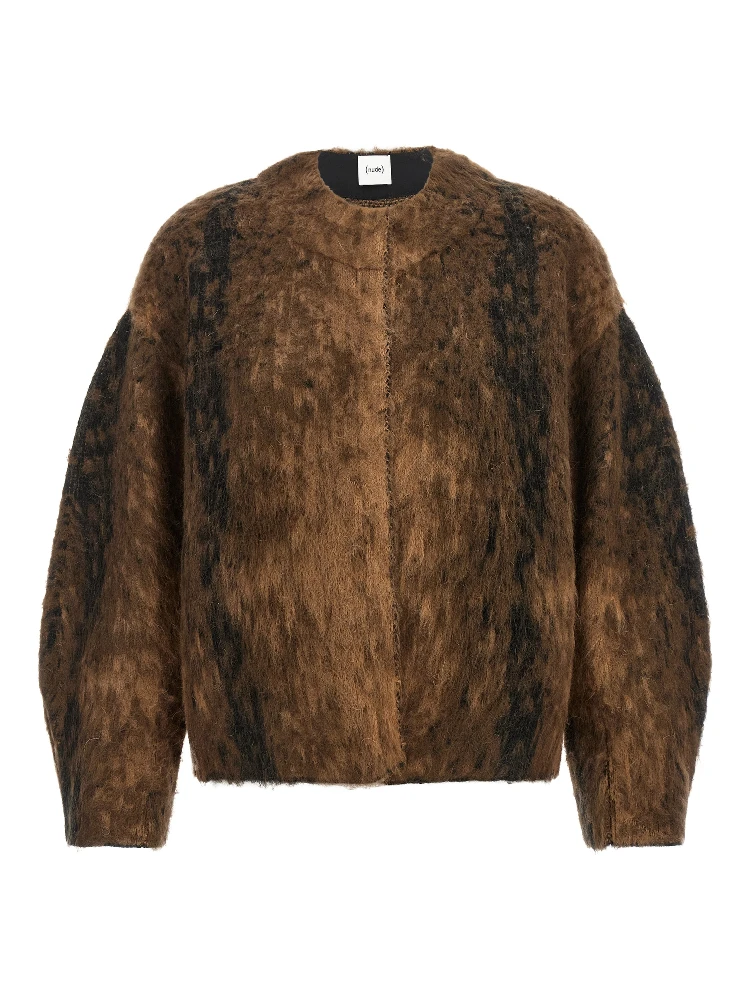 Brown Wool Full-Length Jacket