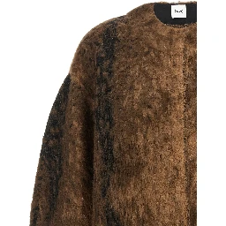 Brown Wool Full-Length Jacket