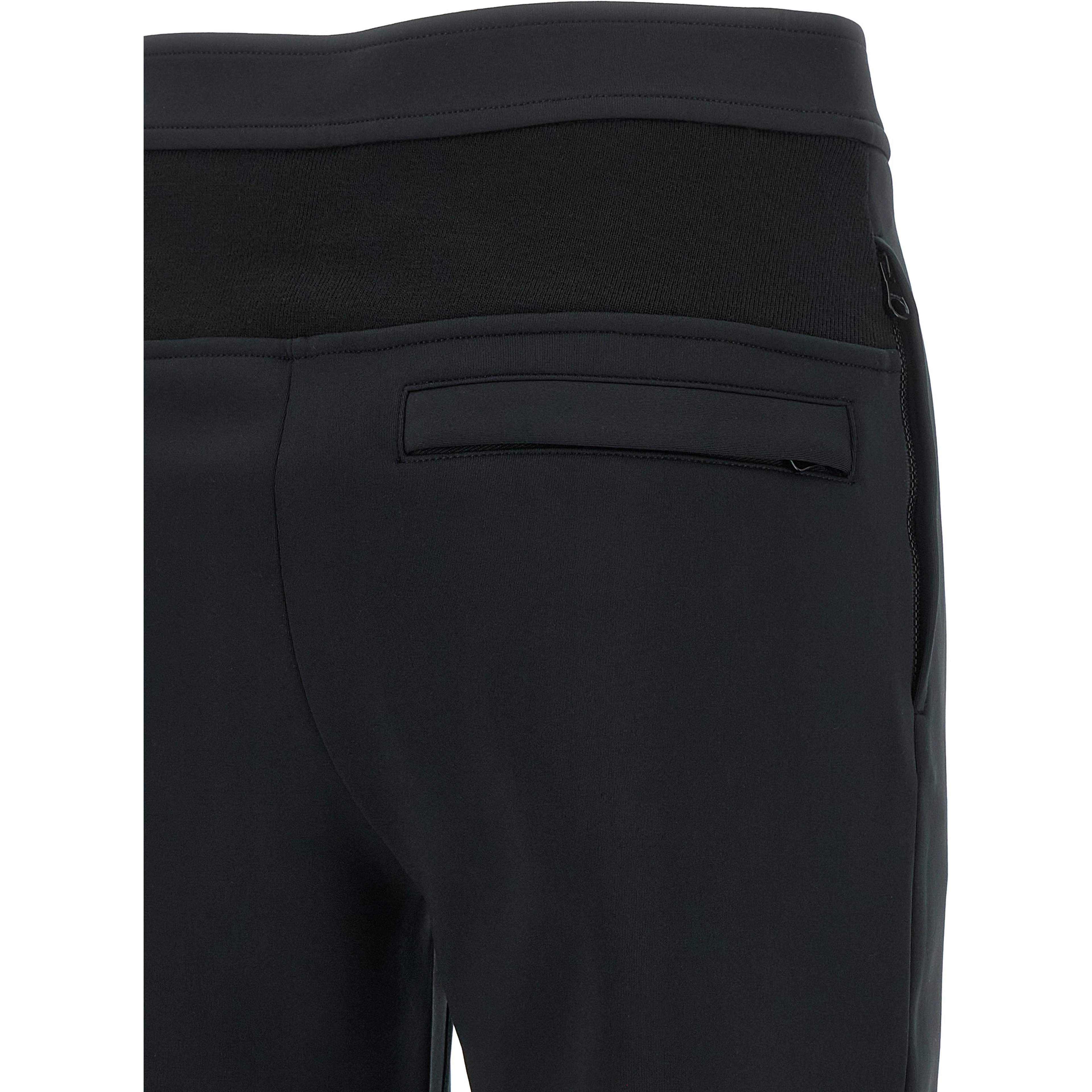 Black Polyester Casual Pants