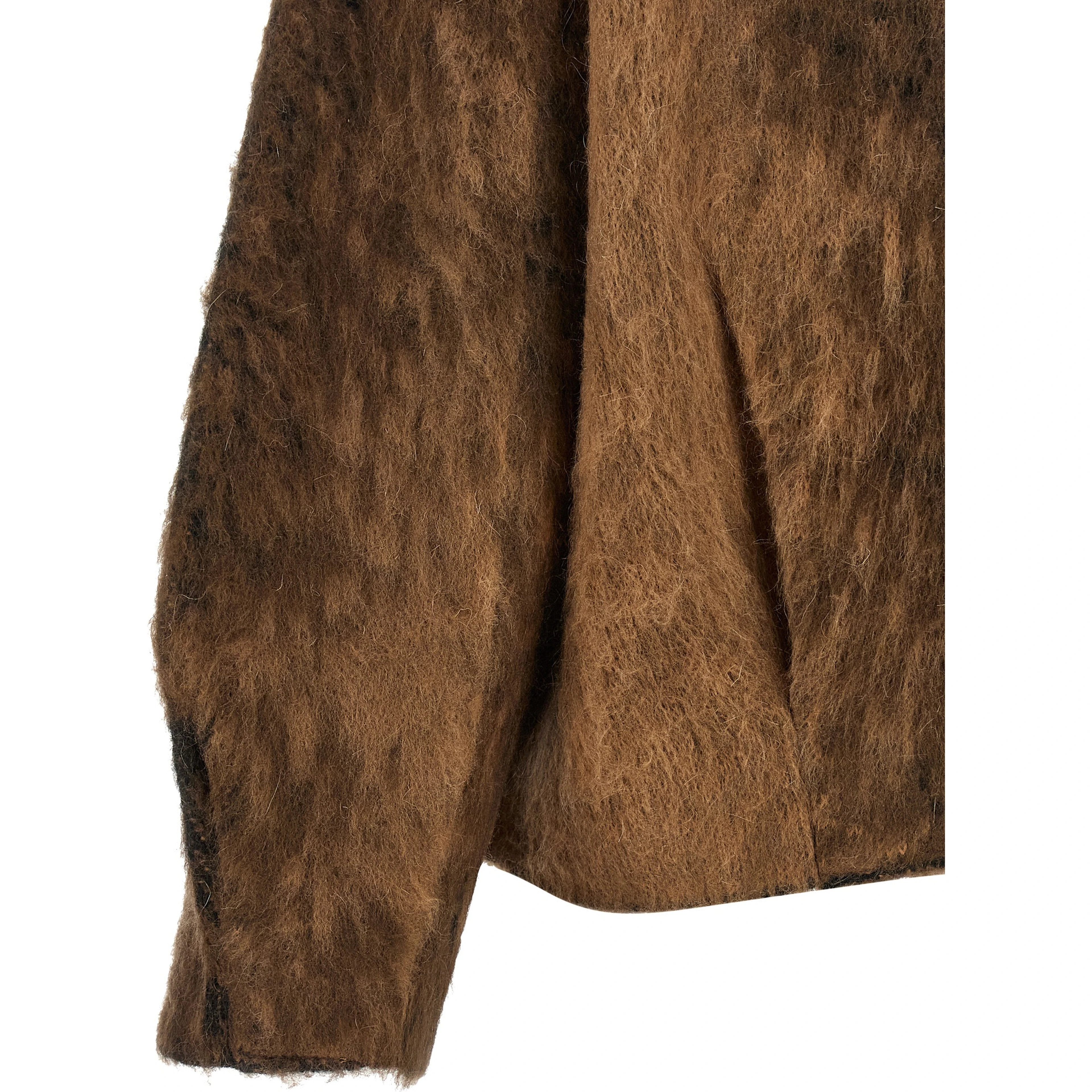Brown Wool Full-Length Jacket