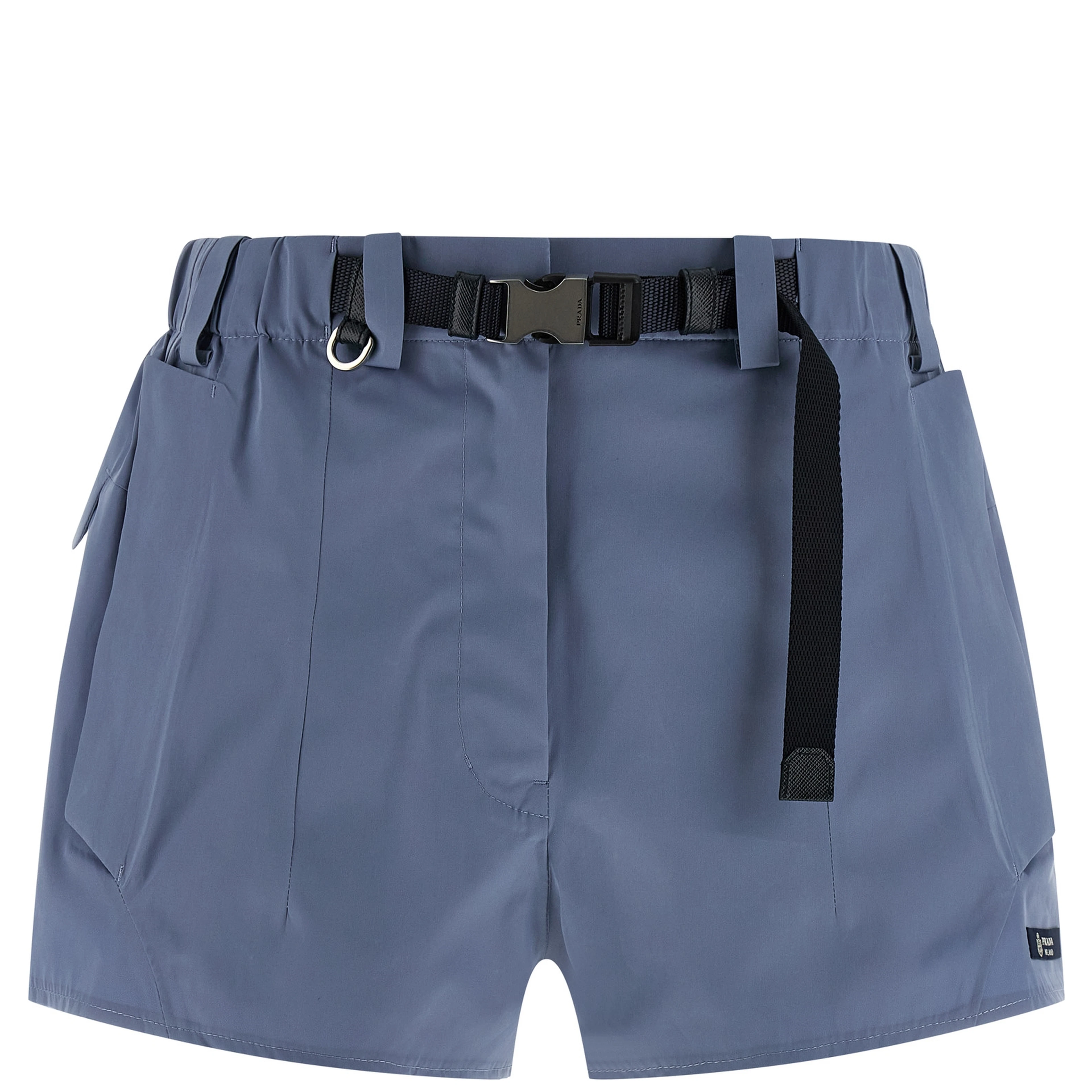 Blue Polyester Bermuda Shorts