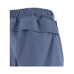 Blue Polyester Bermuda Shorts